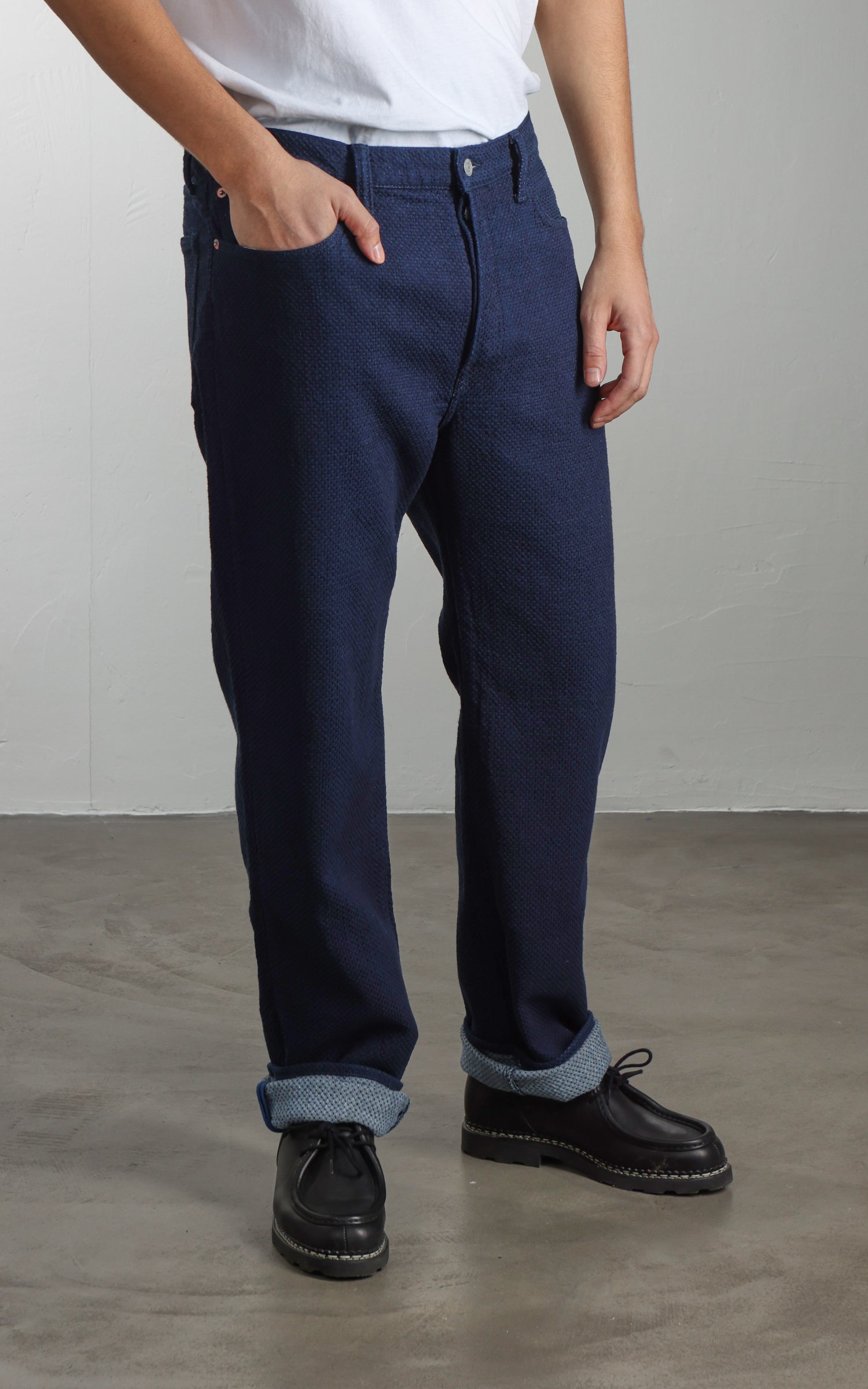 Omoto Denim 0621 Relax Fit Ori-Zashi Sashiko Pant Indigo