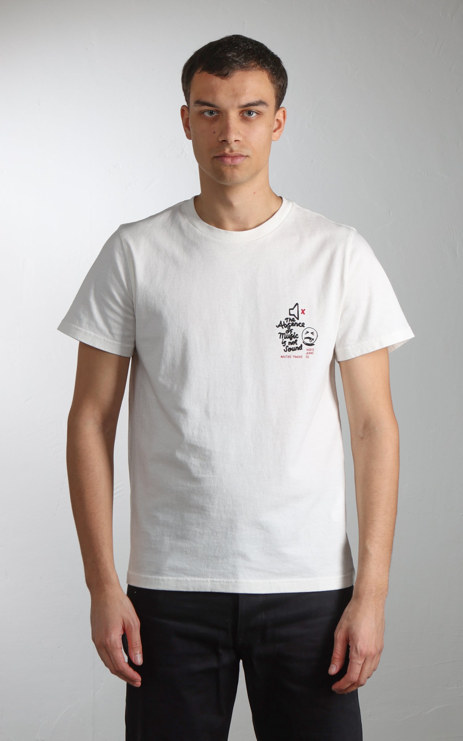 Nudie Jeans Roy Muted Tracks T-Shirt Chalk White