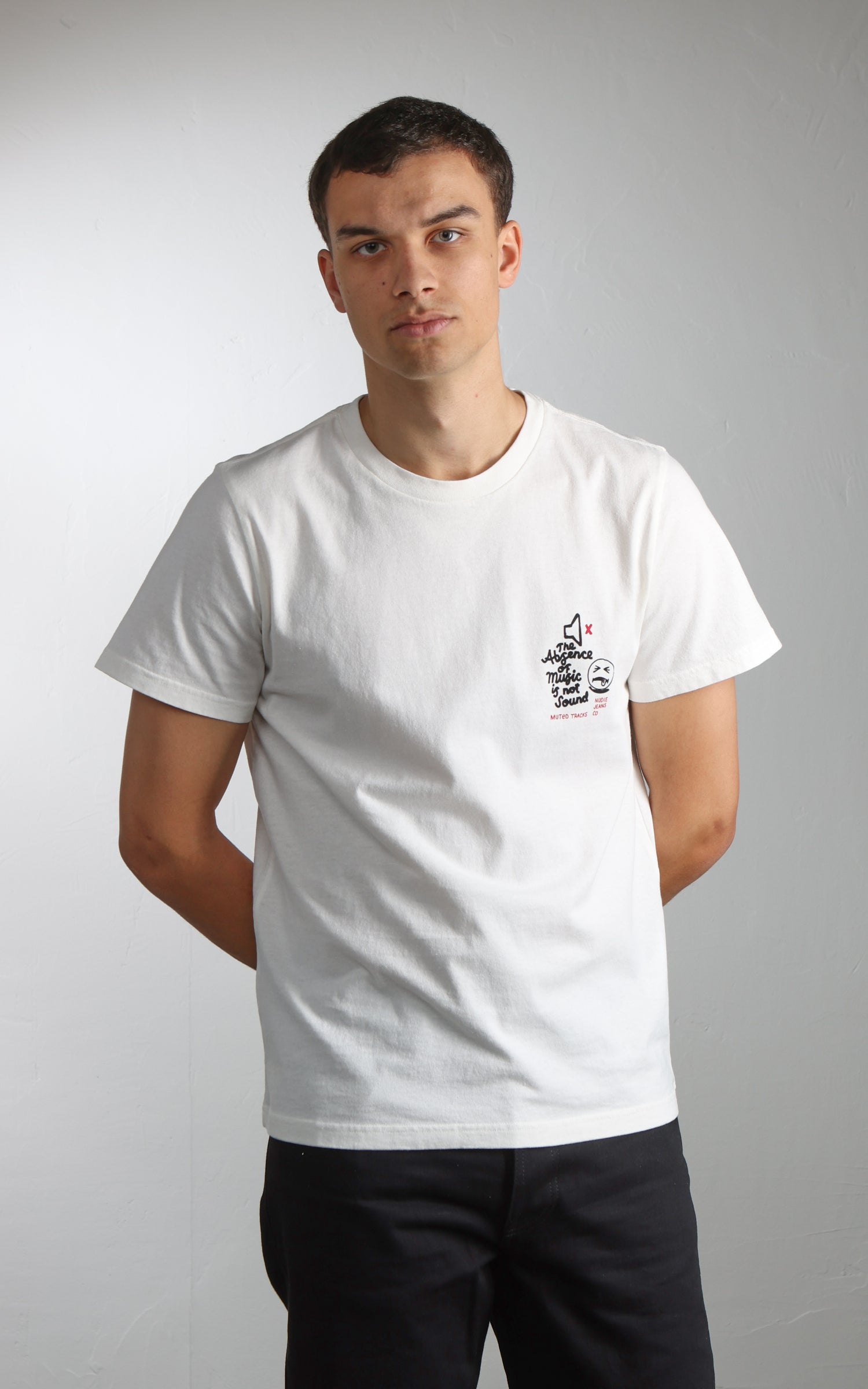 Nudie Jeans Roy Muted Tracks T-Shirt Chalk White