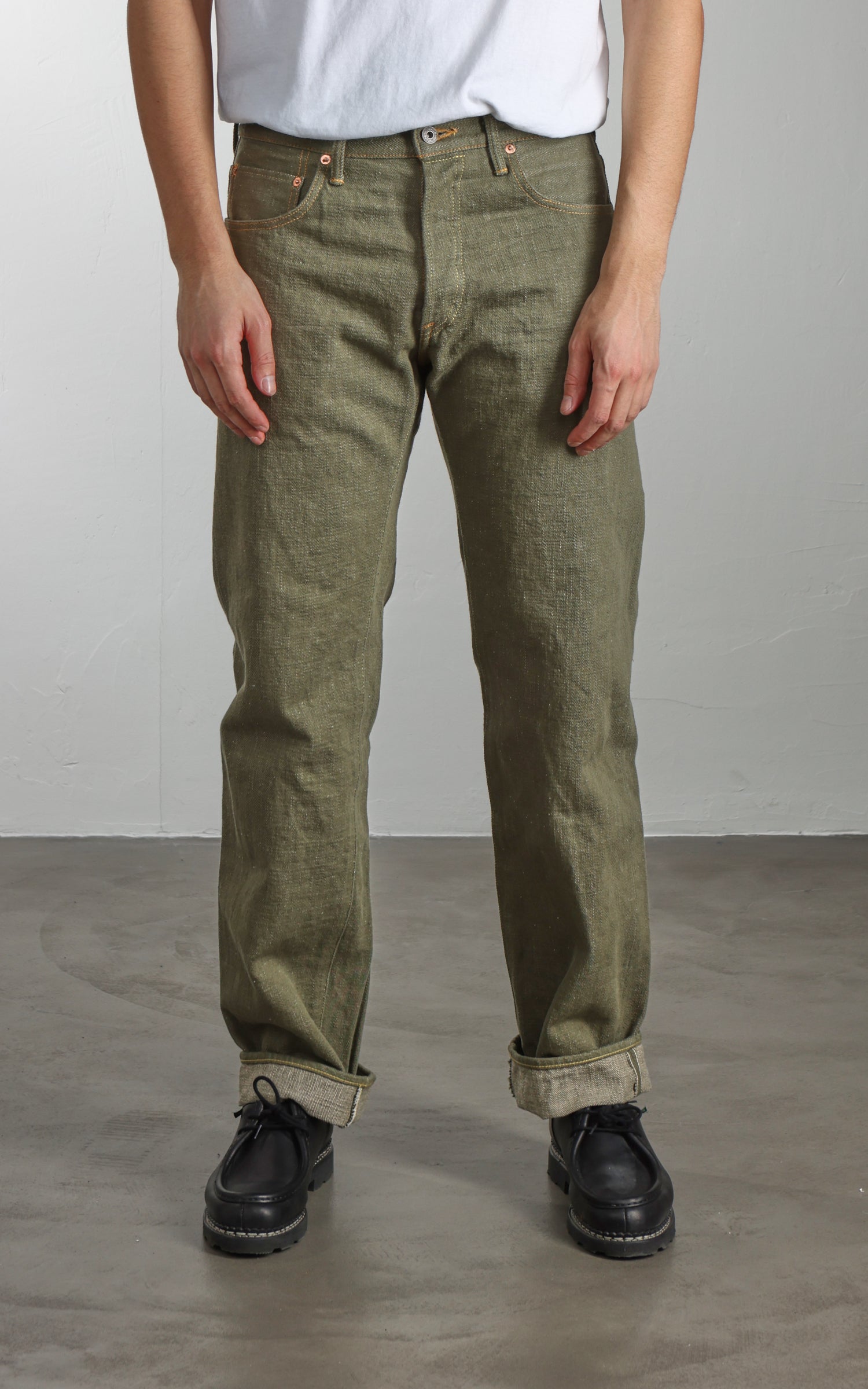 ONI Denim 266-OLD18 Relax Straight Olive Denim 18oz