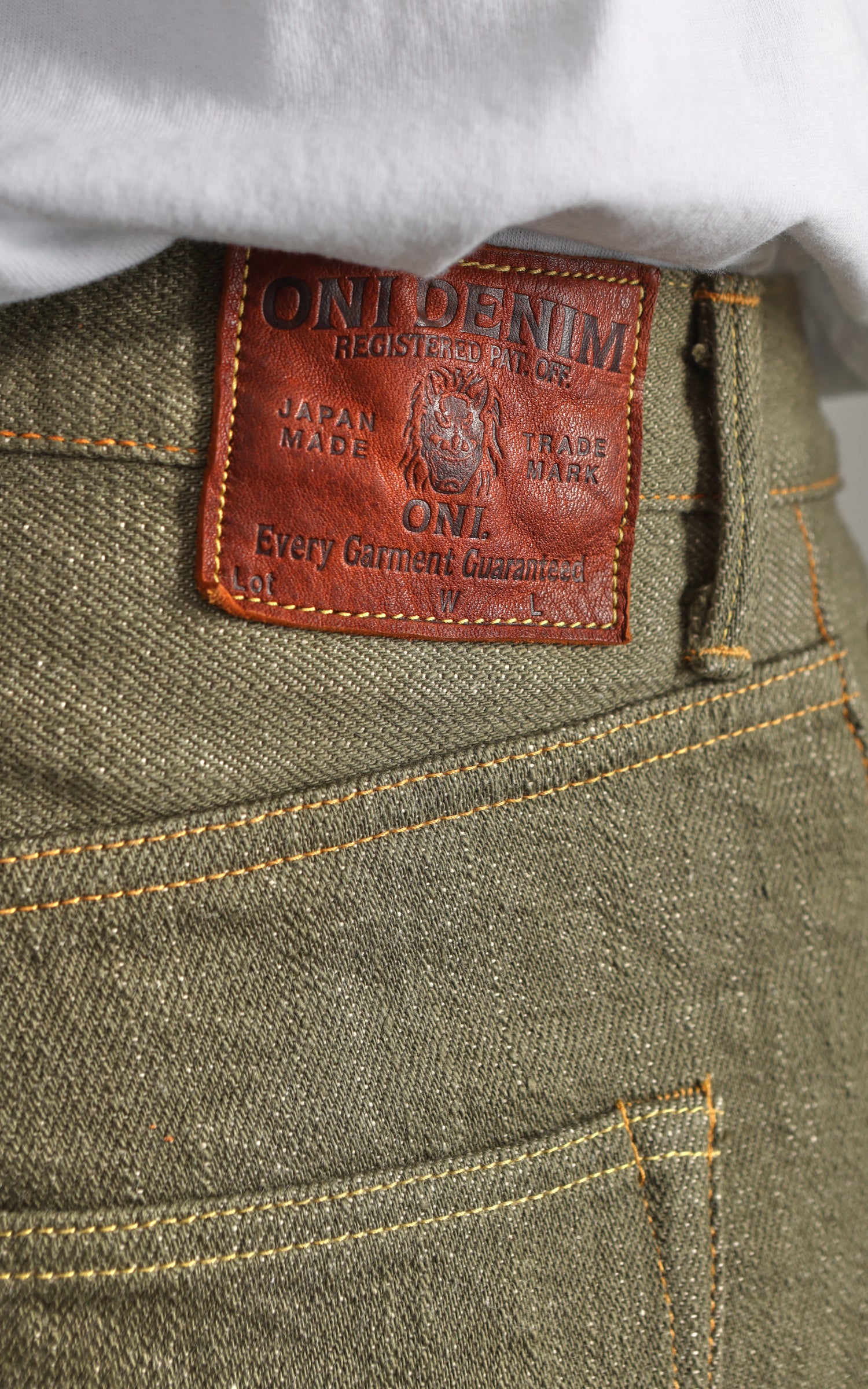 ONI Denim 270-OLD18 Neat Straight Olive Denim 18oz