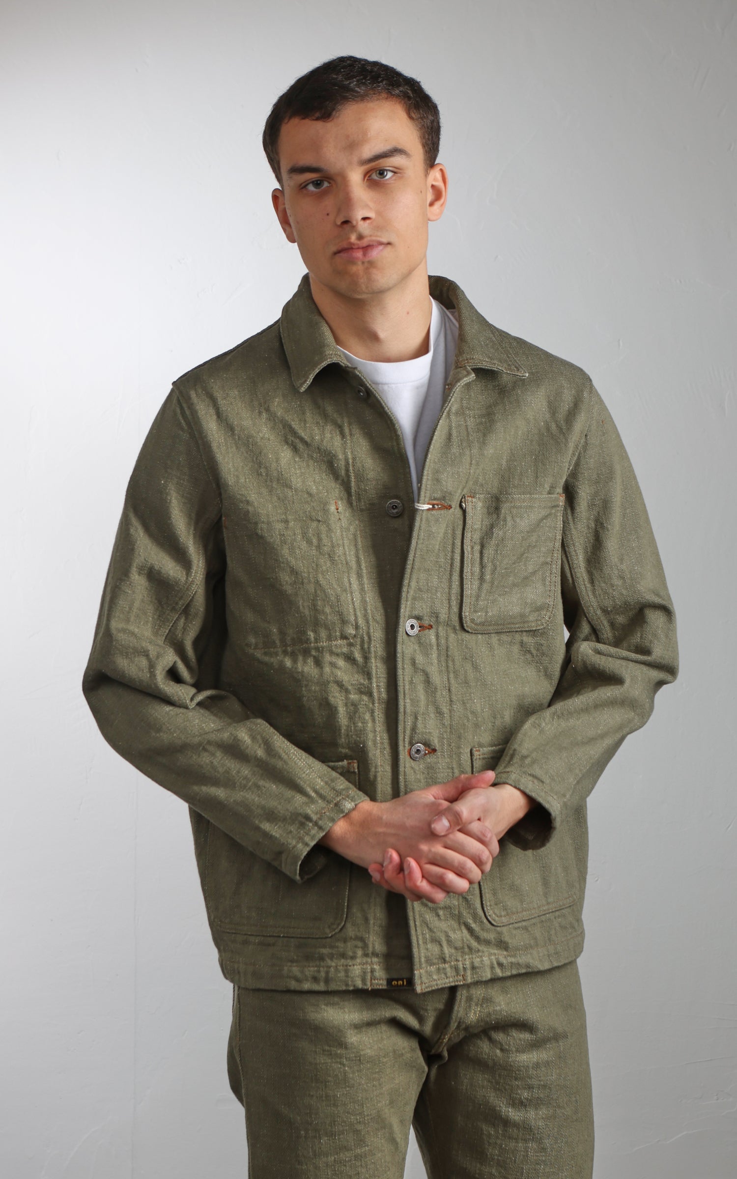 ONI Denim 03502-OLD18 Coveralls Olive Denim 18oz