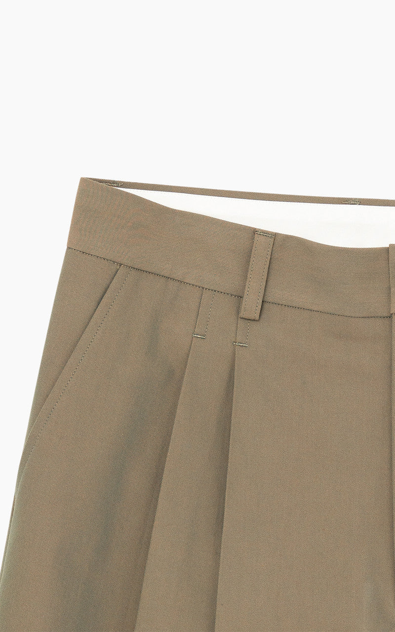 Still By Hand Deep Tuck Pressed Pant Olive