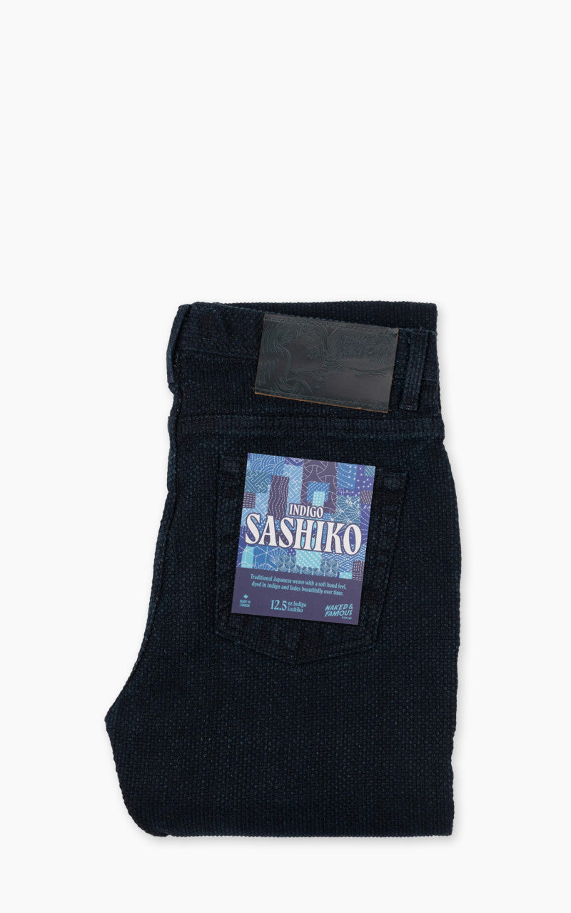 Naked & Famous Denim Weird Guy Indigo Sashiko 12.5oz