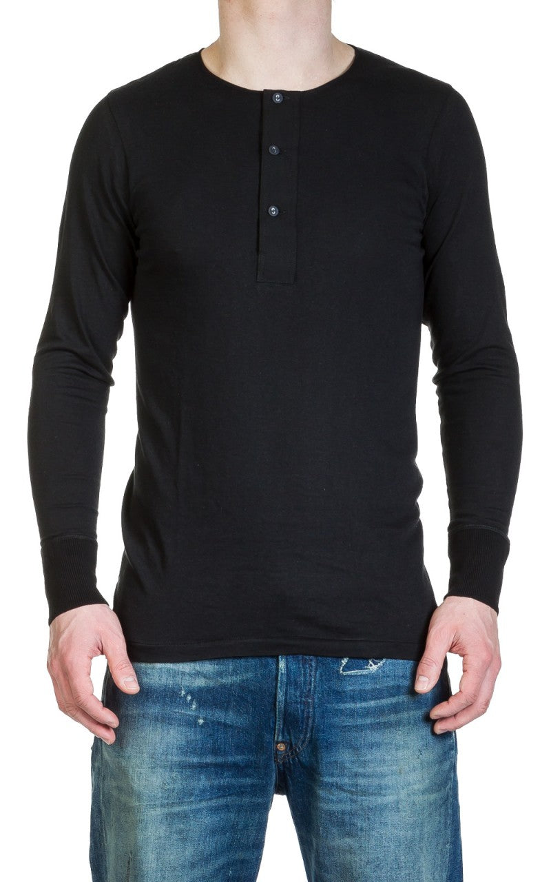 Merz b. Schwanen 102 Longsleeve Henley Black