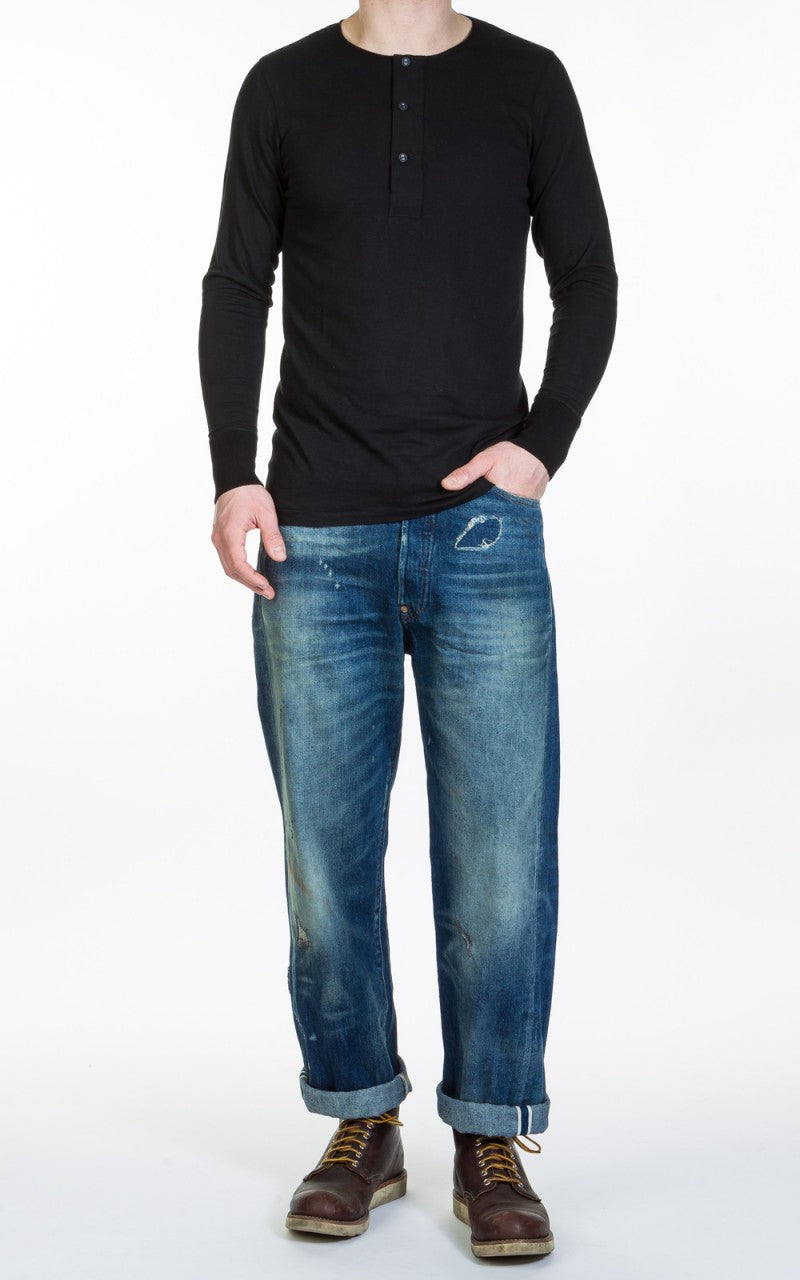 Merz b. Schwanen 102 Longsleeve Henley Black