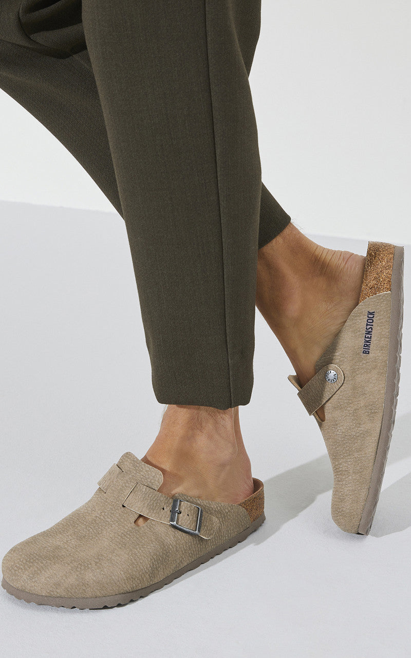 Birkenstock Boston Microfibre Desert Dust Grey Taupe