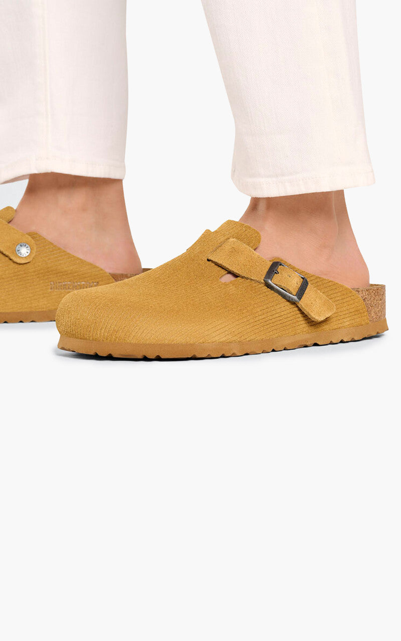 Birkenstock Boston Suede Corduroy Cork Brown