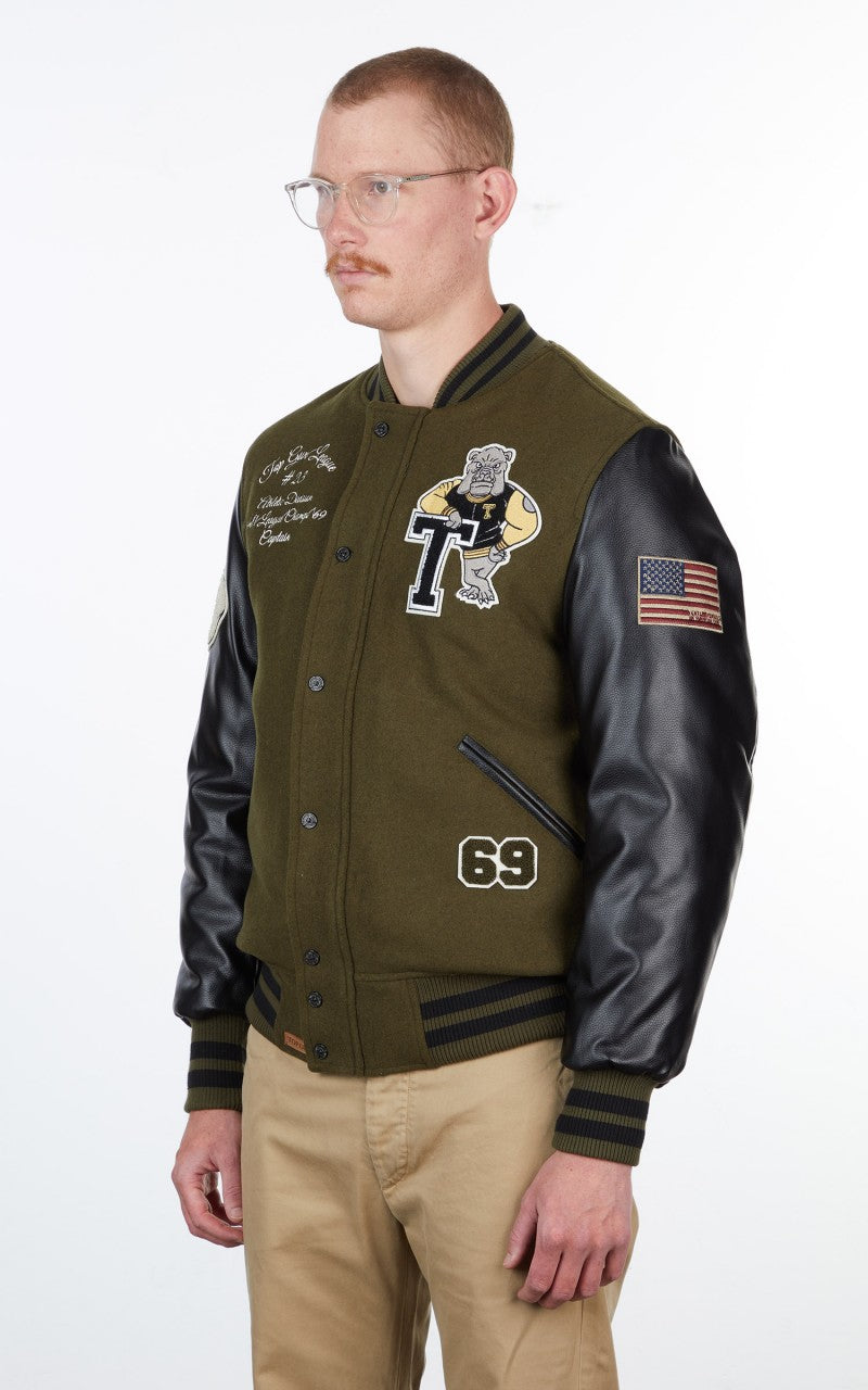 Military Surplus Varsity Jacket Olive