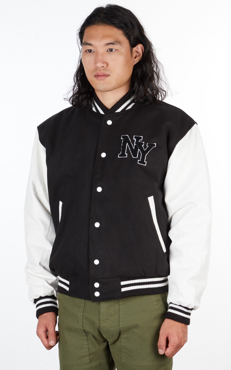 Military Surplus Varsity Jacket Black/White