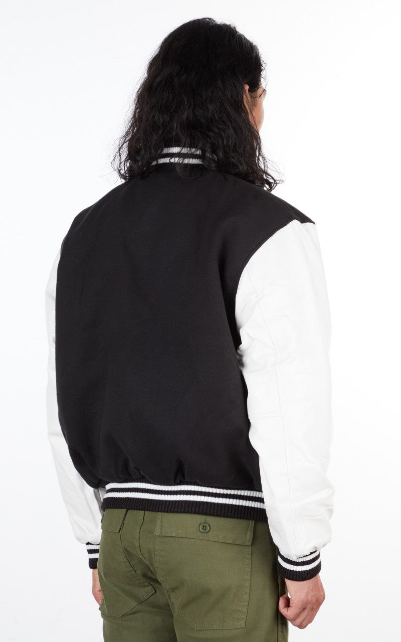 Military Surplus Varsity Jacket Black/White