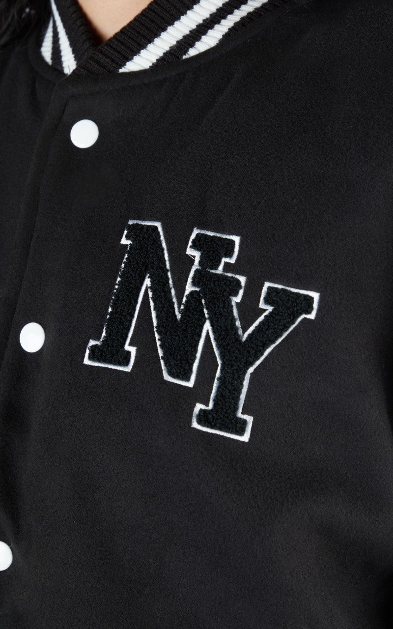 Military Surplus Varsity Jacket Black/White