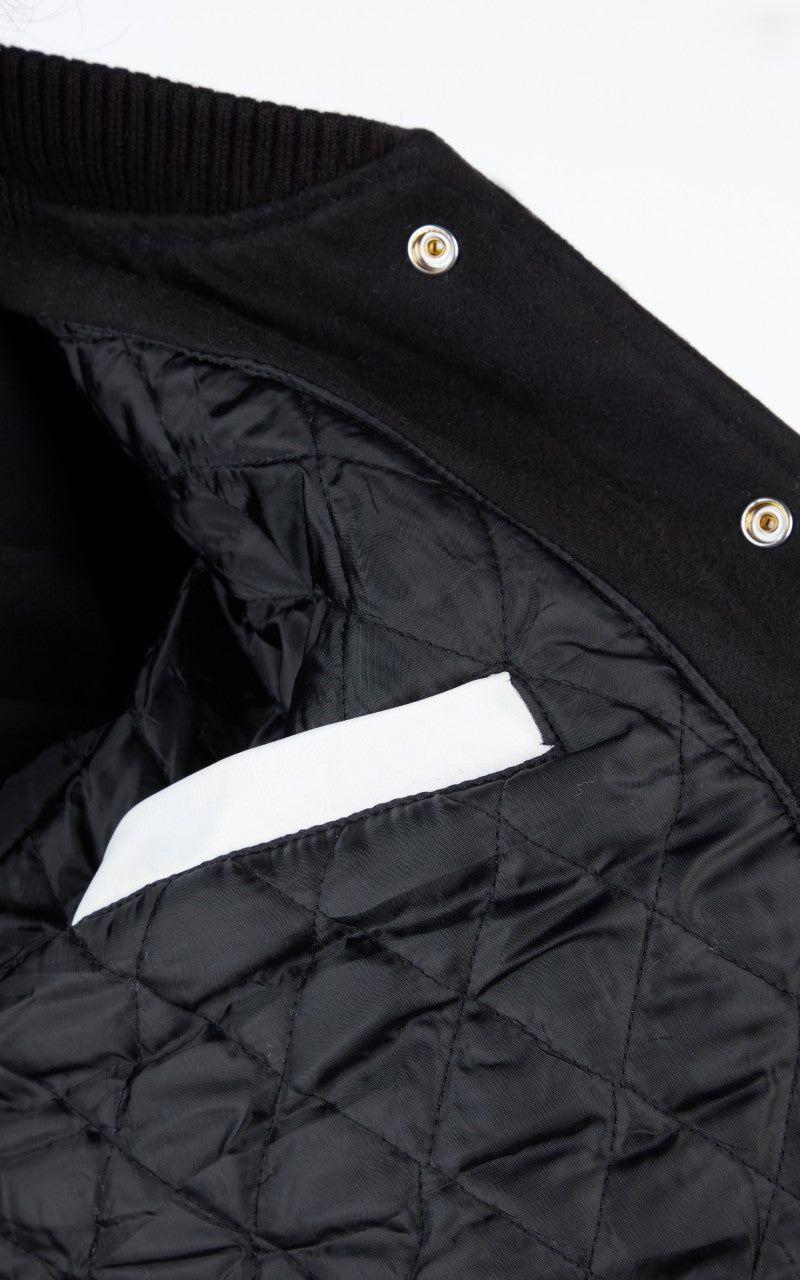Military Surplus Varsity Jacket Black/White