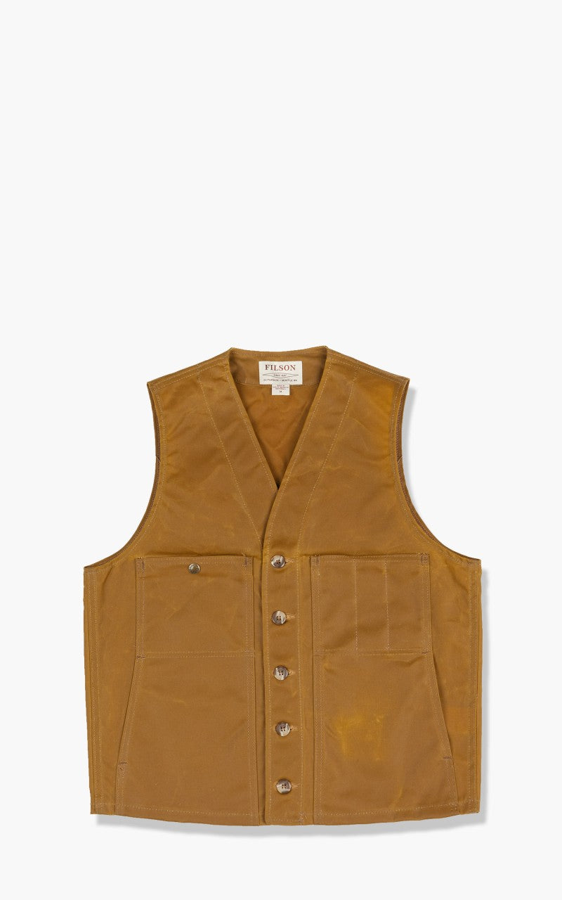 Filson Oil Tin Cloth Vest Dark Tan