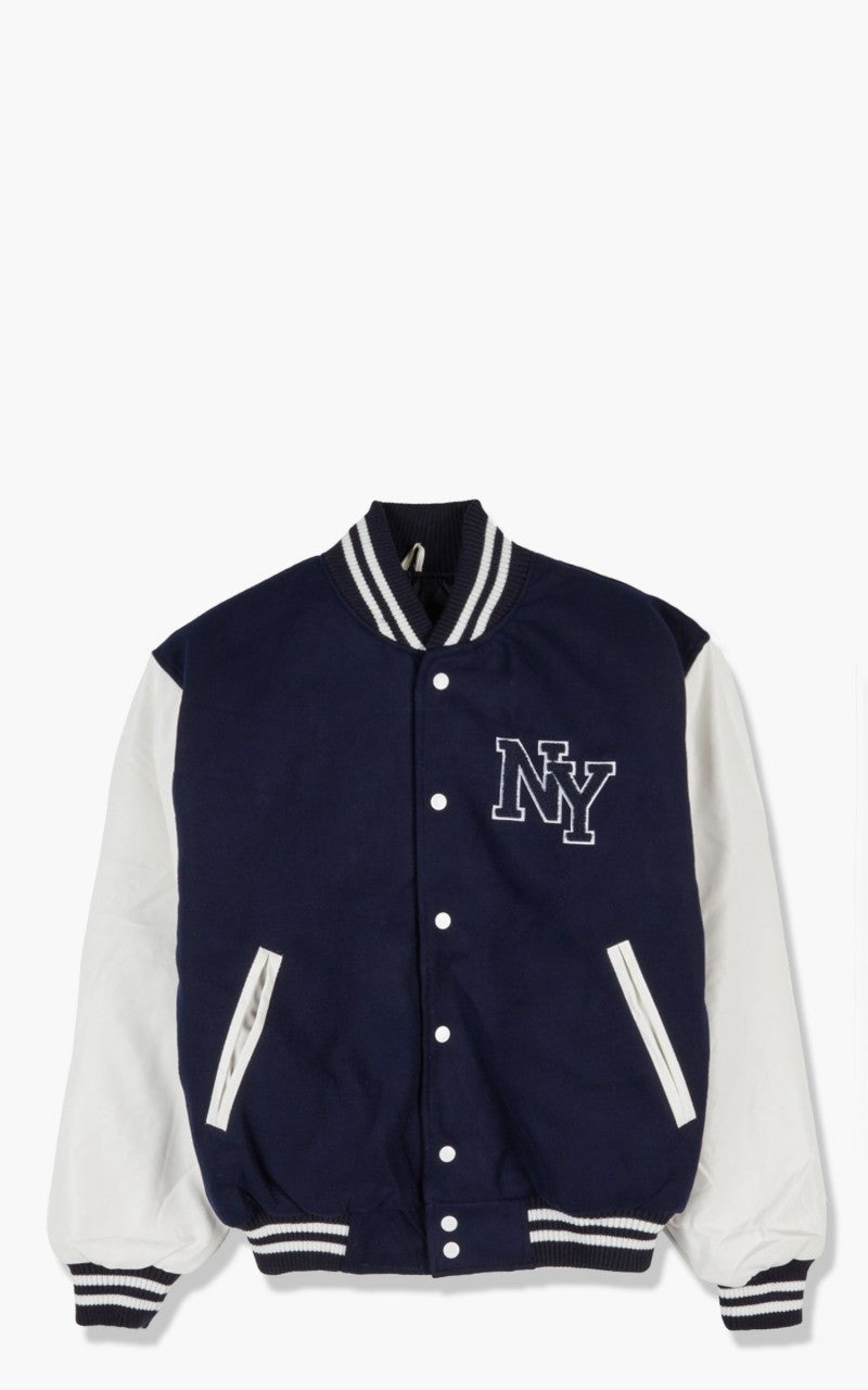 Military Surplus Varsity Jacket Navy/White