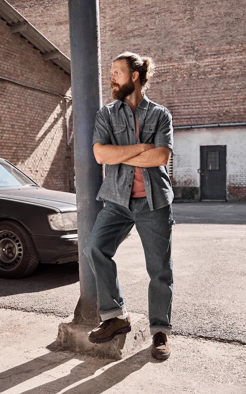 Lee 101 101 Short Sleeve Worker Shirt Rinse Chambray Blue