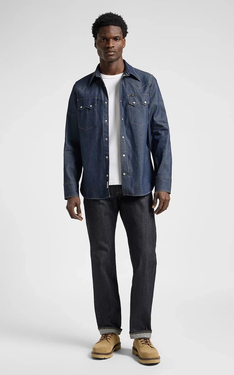 Lee 101 50s Western Shirt Dry Blue