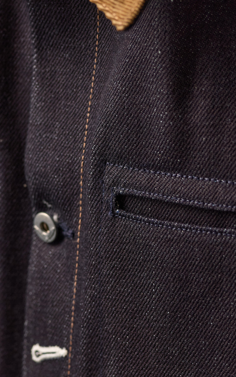 Rogue Territory Supply Jacket Corduroy Collar Selvedge Indigo 22oz