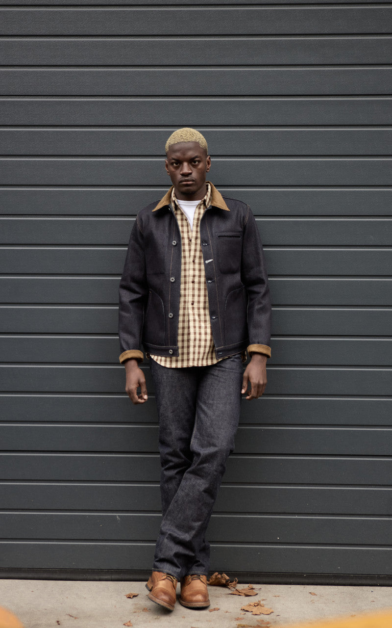 Rogue Territory Supply Jacket Corduroy Collar Selvedge Indigo 22oz