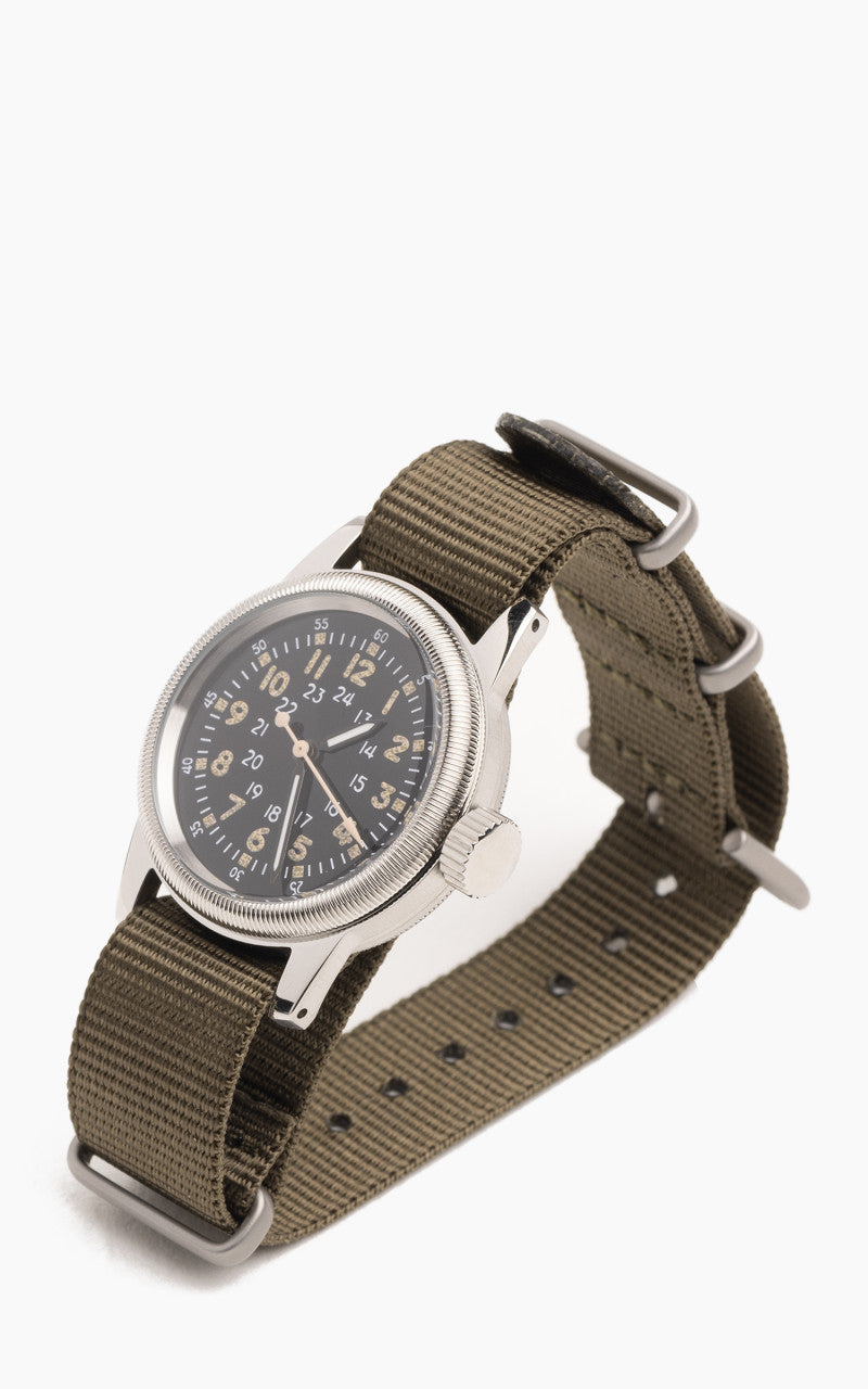 M.R.M.W. A-17 Vintage Military Watch Green Nylon Strap