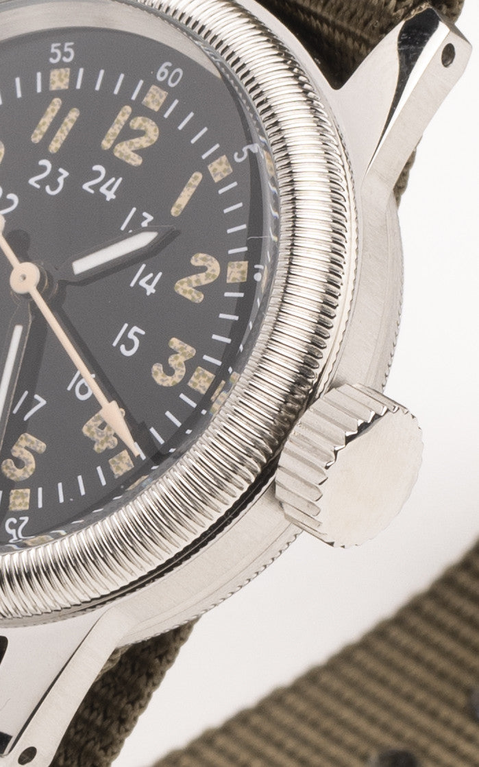 M.R.M.W. A-17 Vintage Military Watch Green Nylon Strap