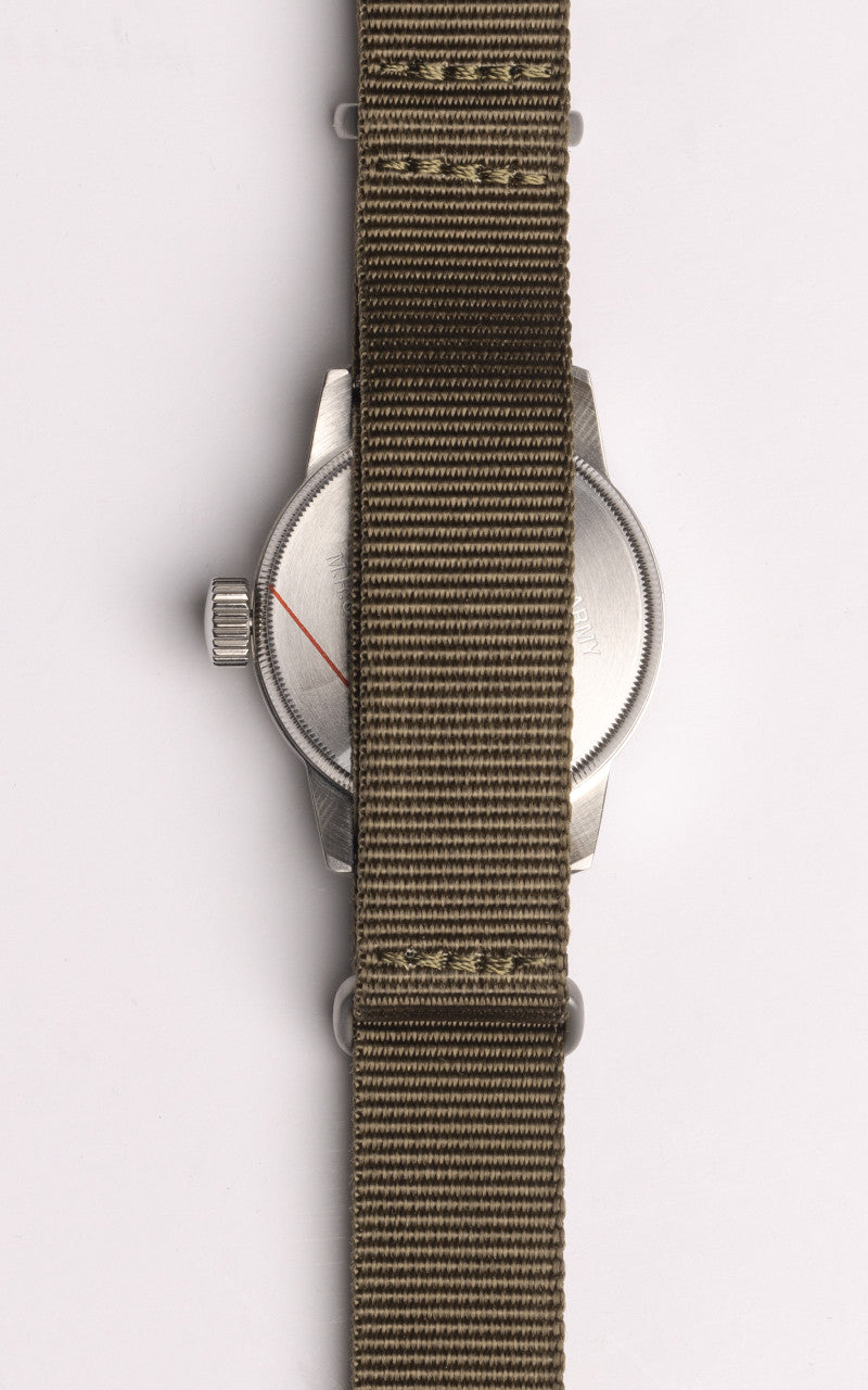 M.R.M.W. A-17 Vintage Military Watch Green Nylon Strap