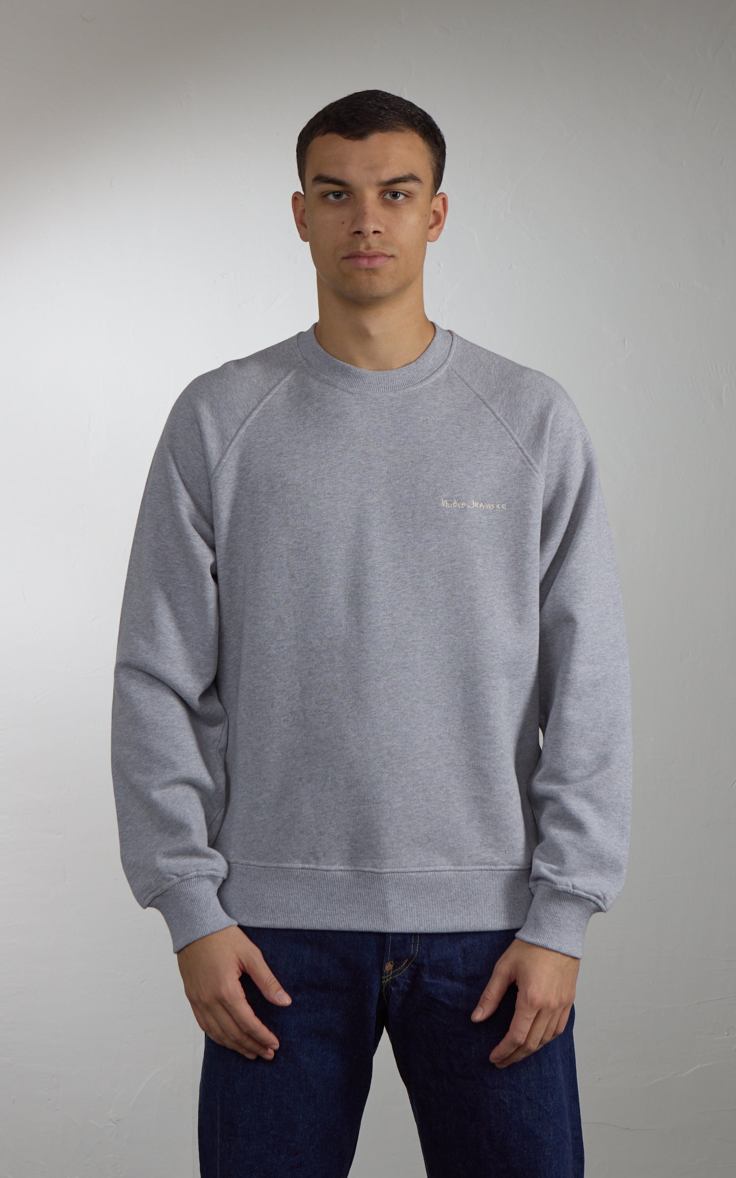 Nudie Jeans Palle Logo Sweatshirt Greymelange
