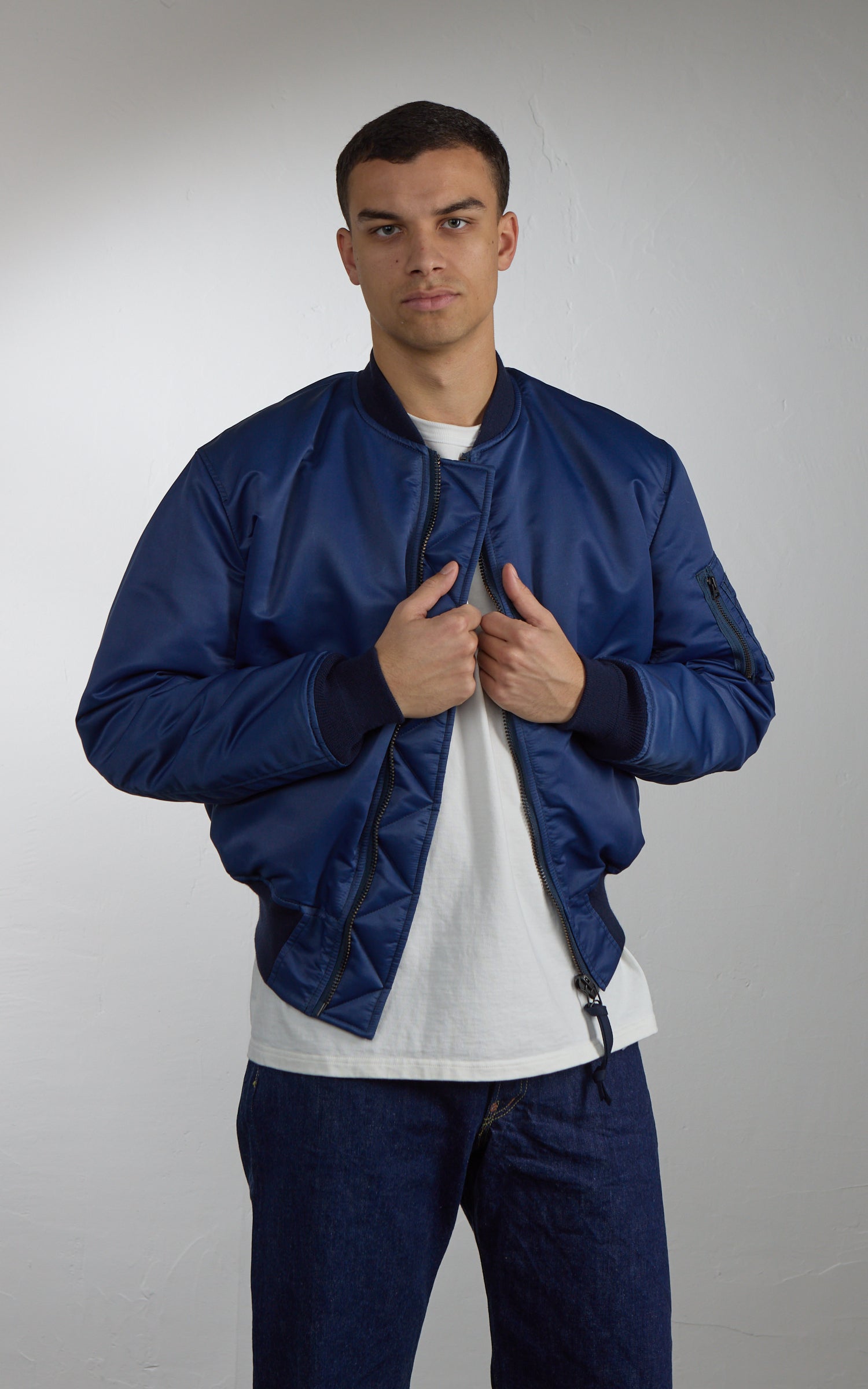 Studio D'Artisan 4623 Indigo-Dyed MA-1