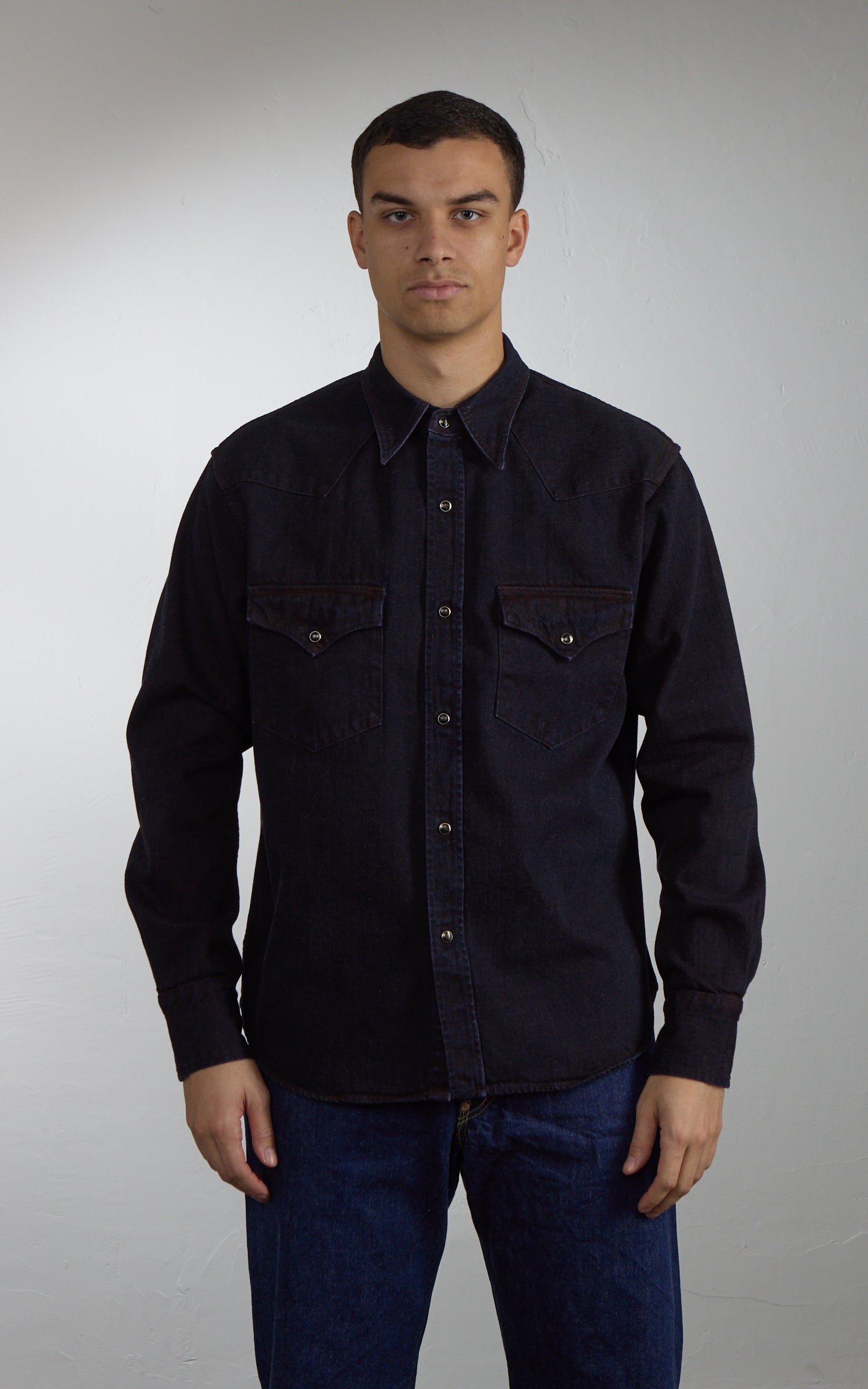 Studio D'Artisan D5727 "Bengala-Dye" Denim Western Shirt Red