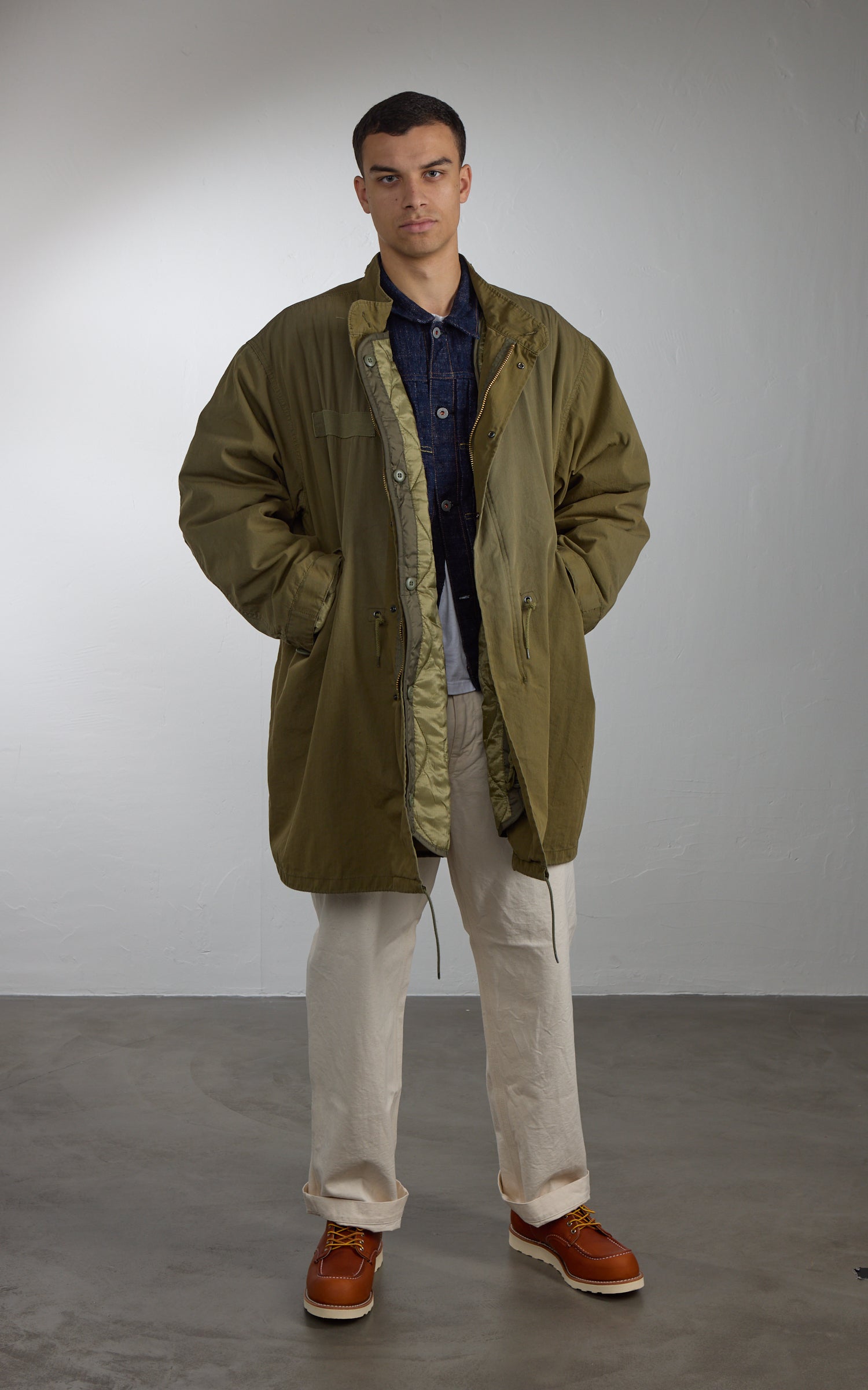 Military Surplus US M65 Fishtail Parka "O-Bleached" Olive Drab by 140FAHRENHEIT