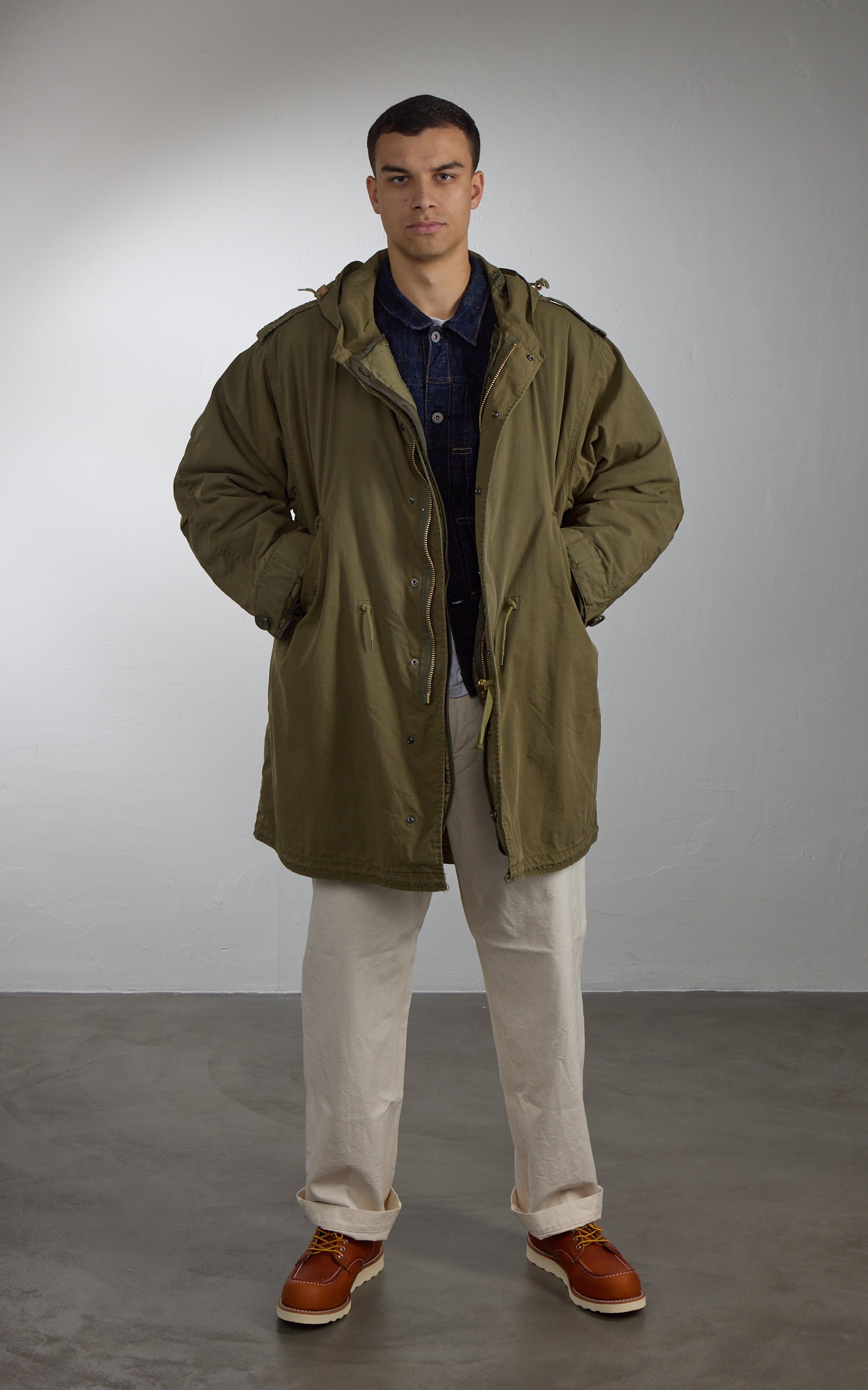 Military Surplus US M51 Fishtail Parka "O-Bleached" Olive 140FAHRENHEIT