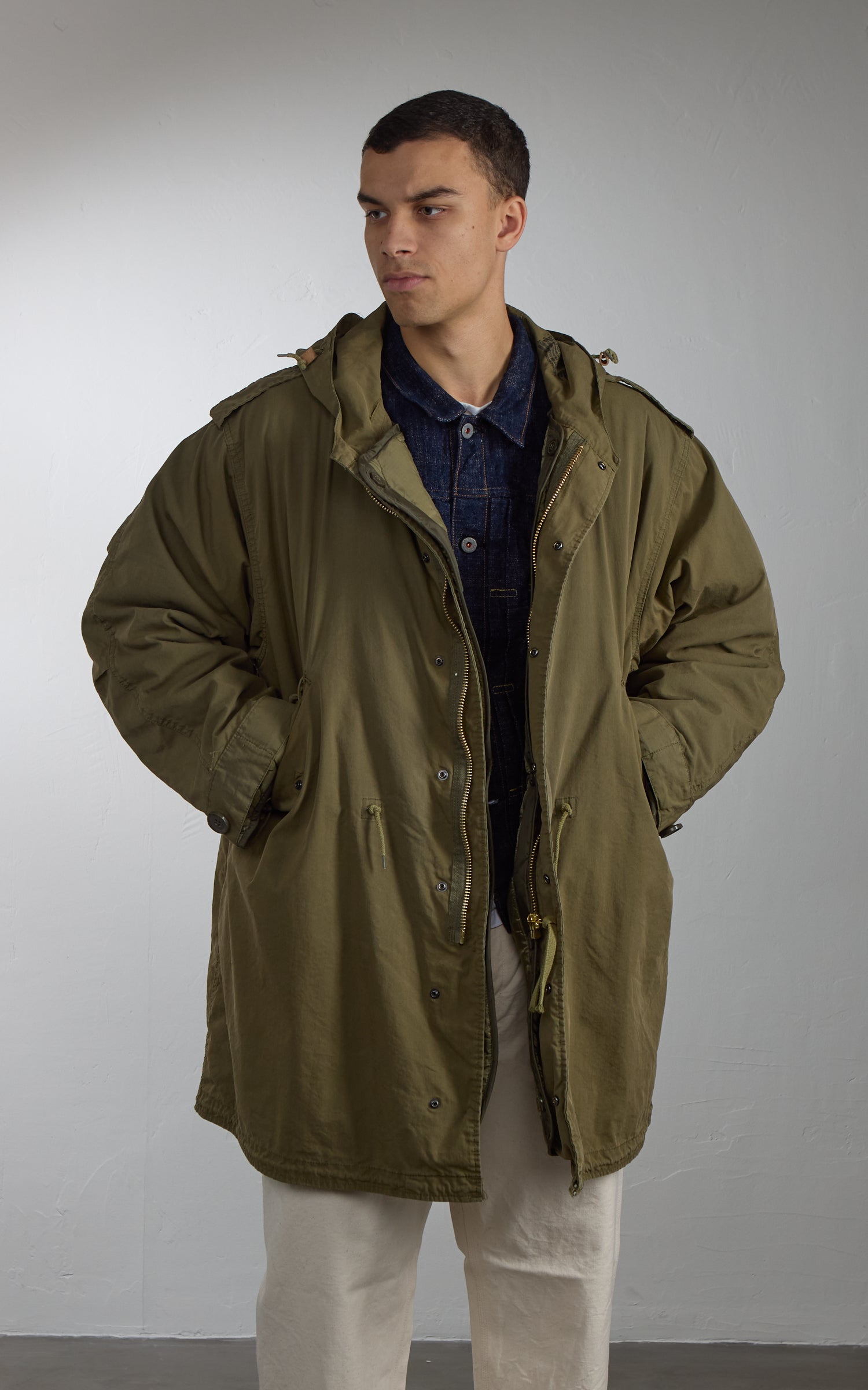 Military Surplus US M51 Fishtail Parka "O-Bleached" Olive 140FAHRENHEIT