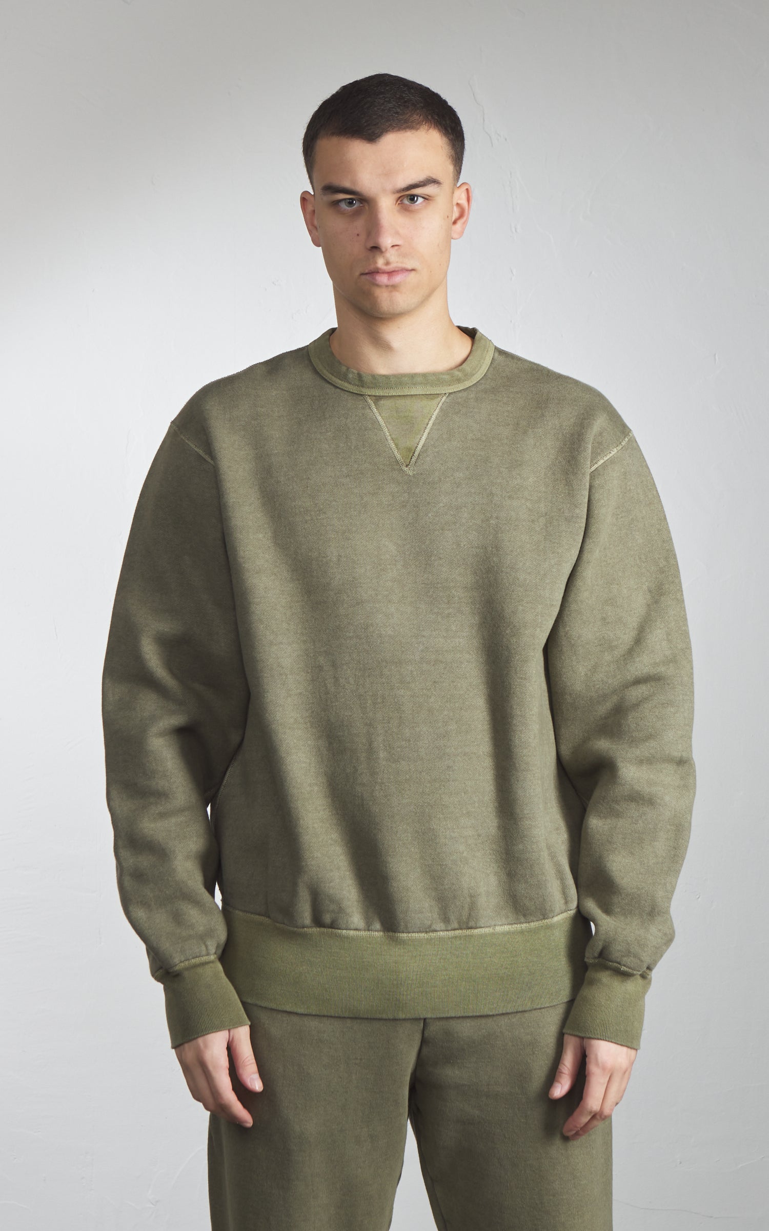 Barns Outfitters BR-3000PG COZUN Double V-Gusset Sweatshirt Khaki