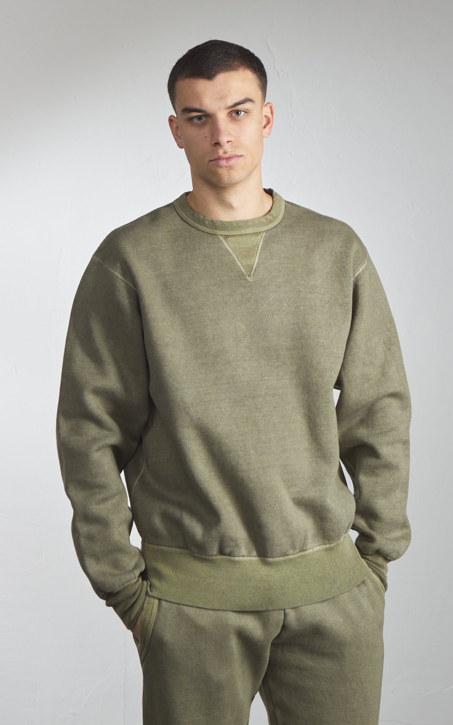 Barns Outfitters BR-3000PG COZUN Double V-Gusset Sweatshirt Khaki