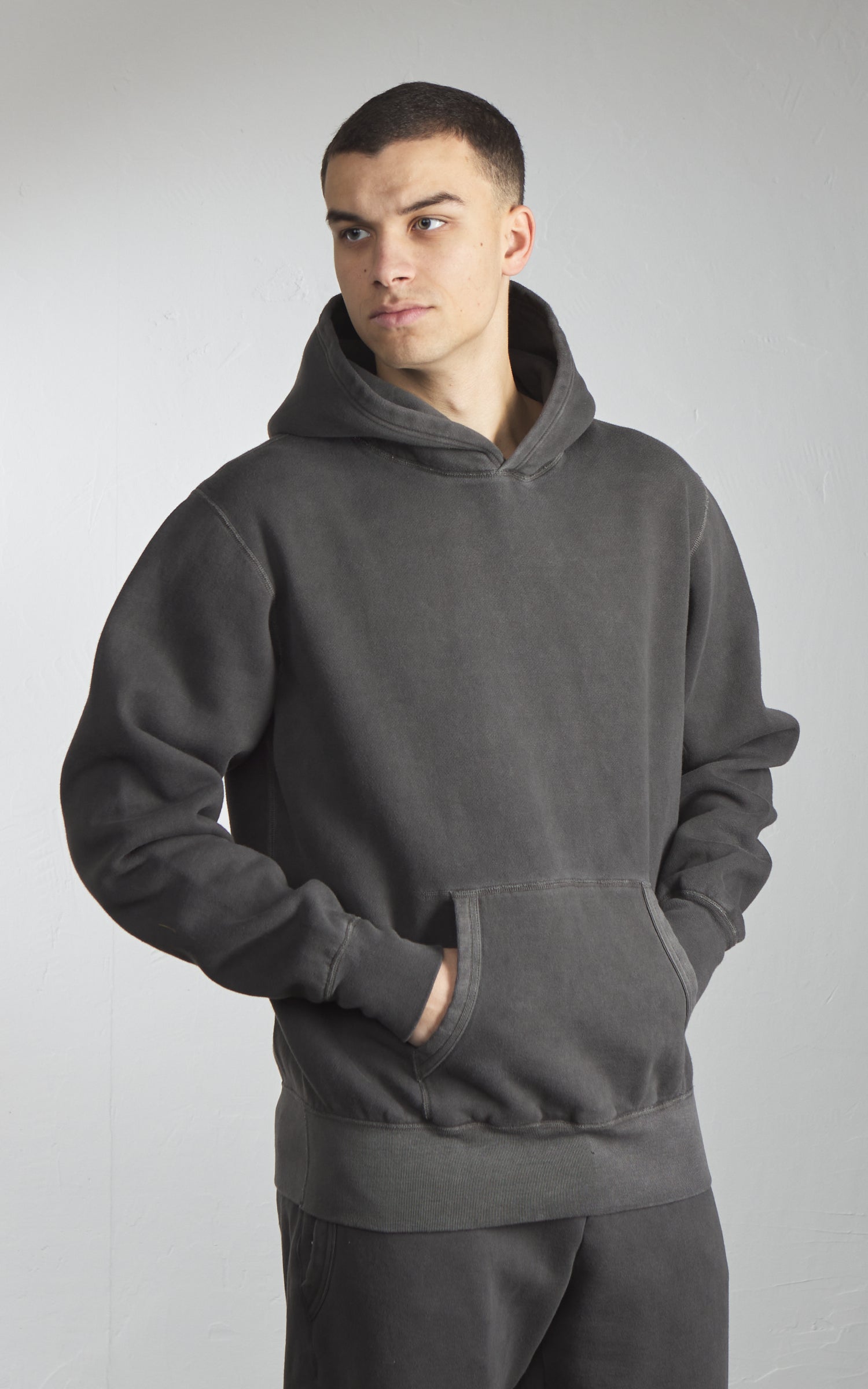 Barns Outfitters BR-3007PG COZUN Pigment Dyed Pullover Hoodie Black