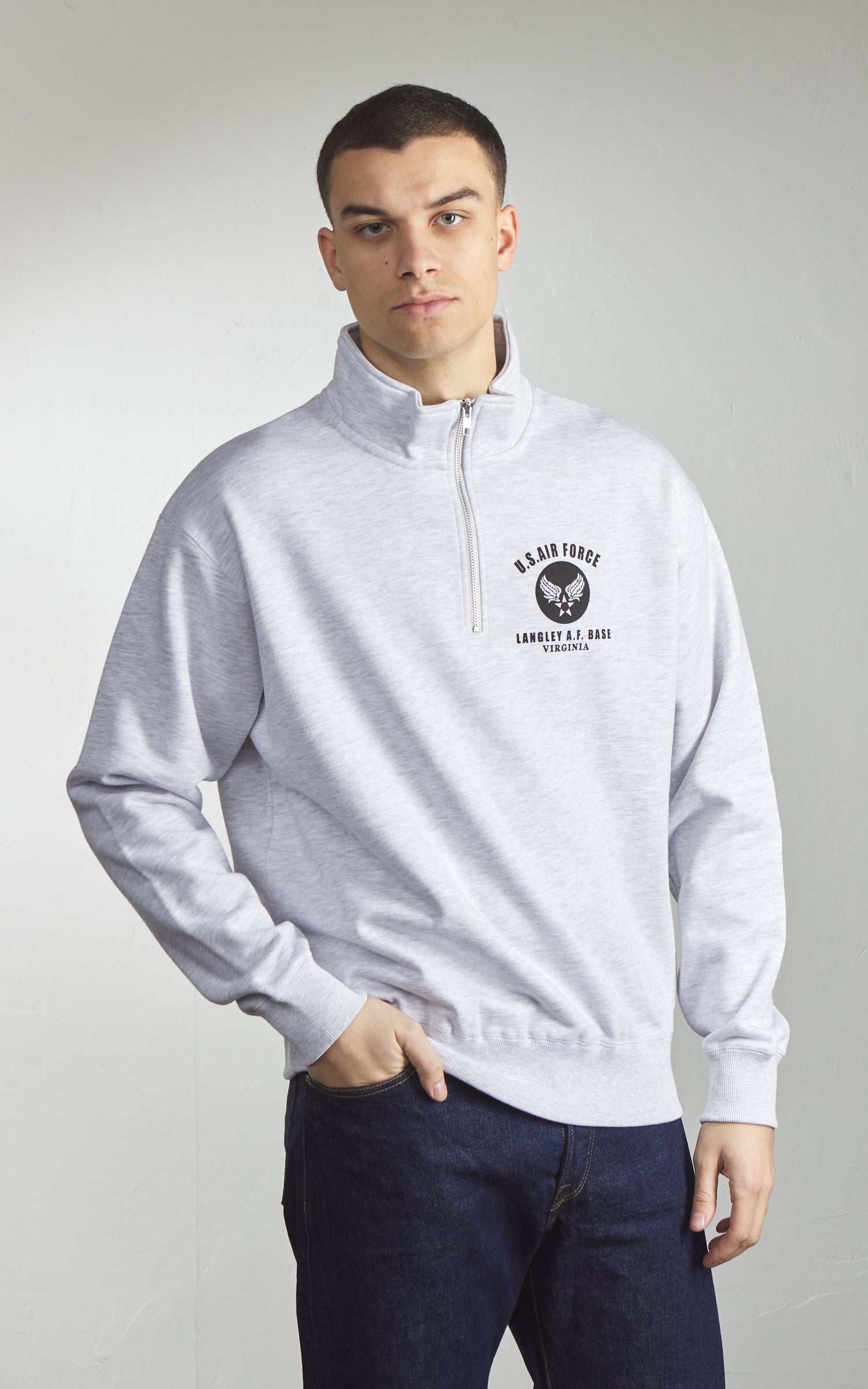 Houston Half Zip Sweatshirt US Air Force Grey