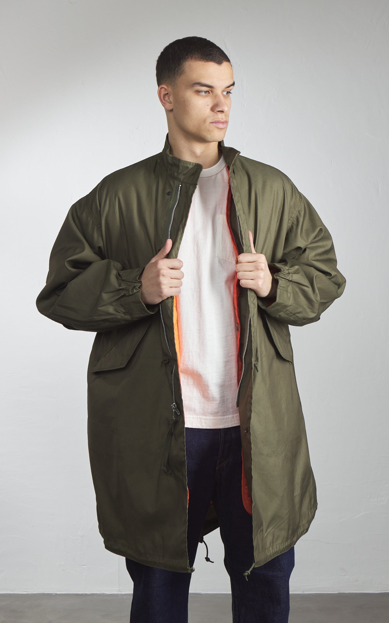 Rocky Mountain Featherbed M65 Fishtail VTG Poplin With Liner Olive