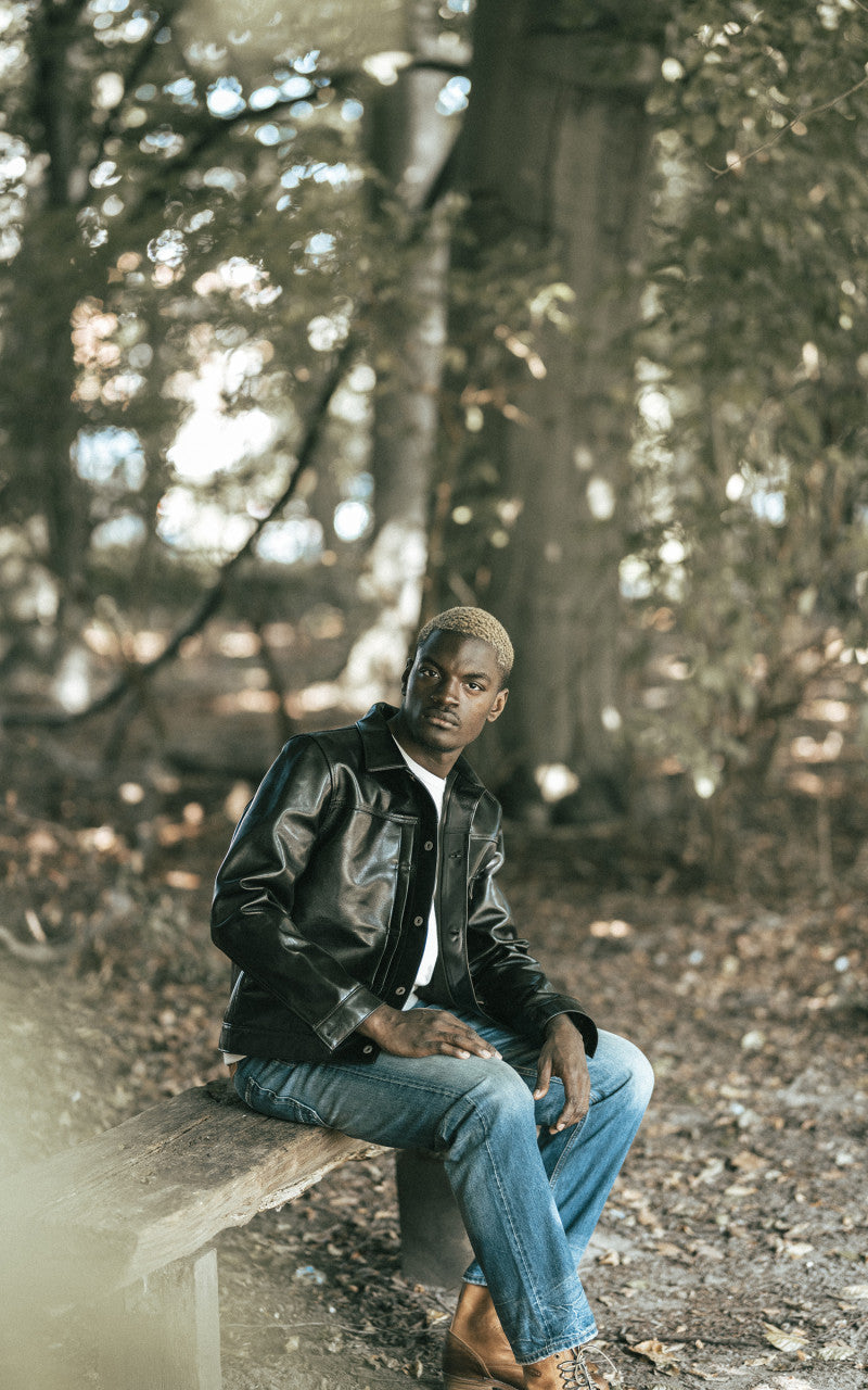 Y'2 Leather LB-140 Horsehide Aniline Type I Leather Jacket Black