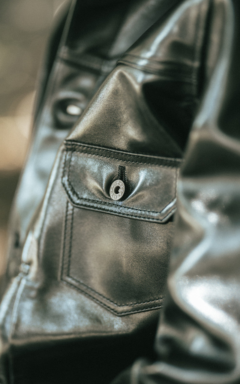 Y'2 Leather LB-140 Horsehide Aniline Type I Leather Jacket Black