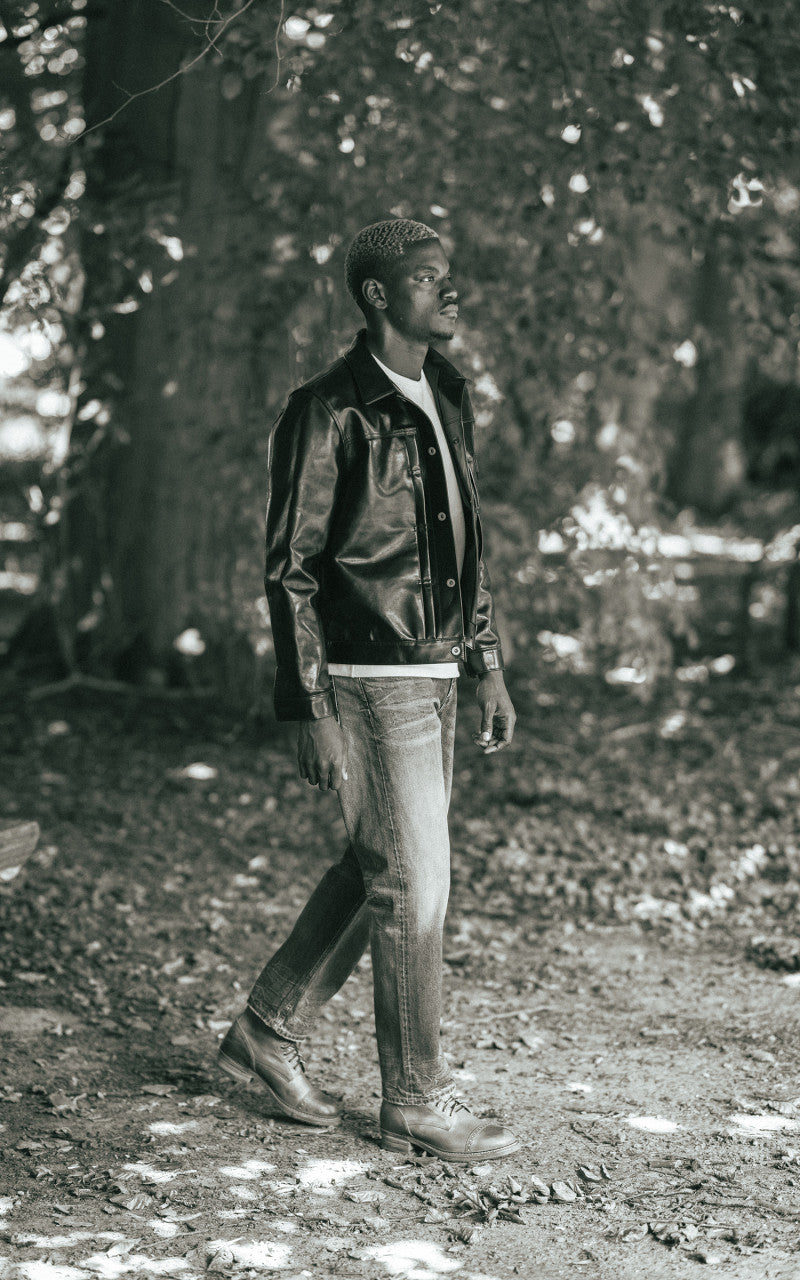 Y'2 Leather LB-140 Horsehide Aniline Type I Leather Jacket Black