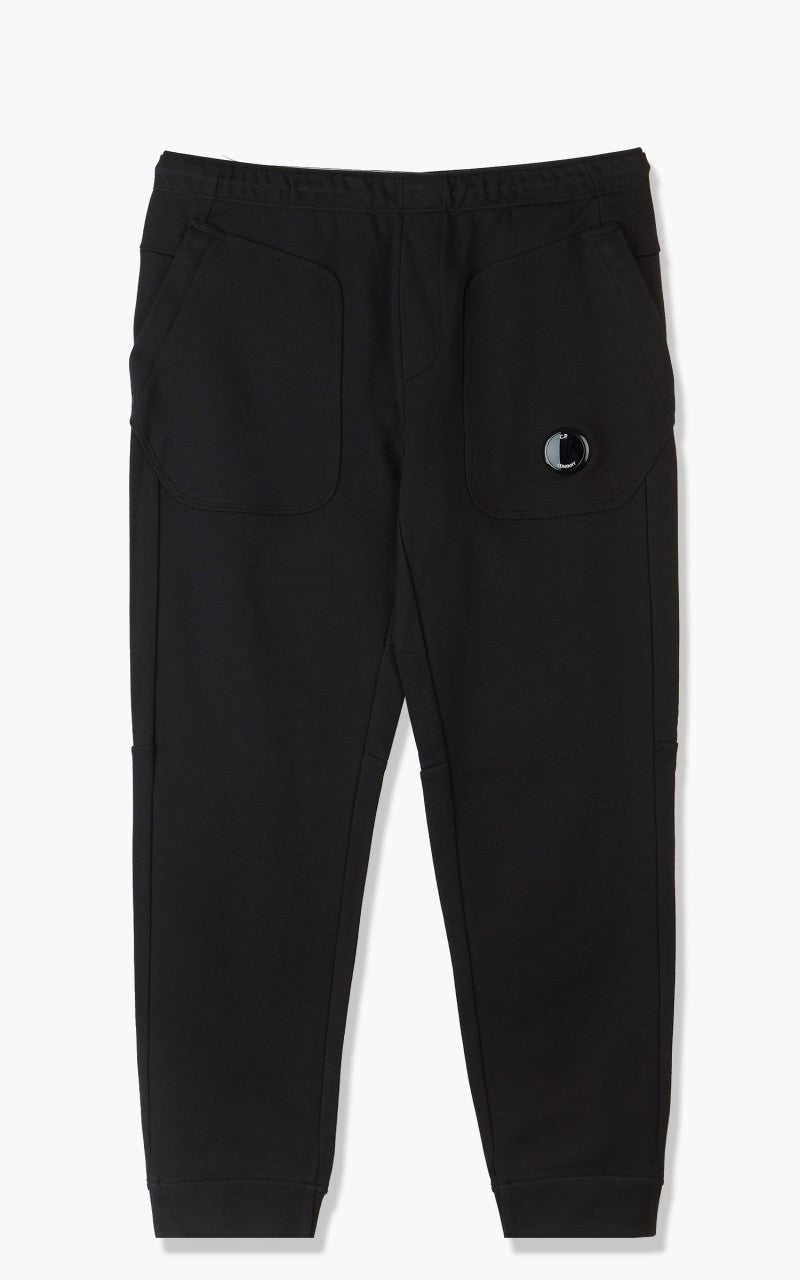 C.P. Company Diagonal Raised Fleece Mixed Sweat Pants Black