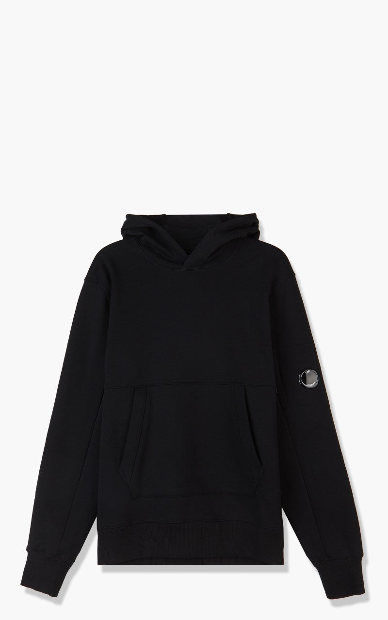 C.P. Company Diagonal Raised Fleece Pullover Hoodie Black