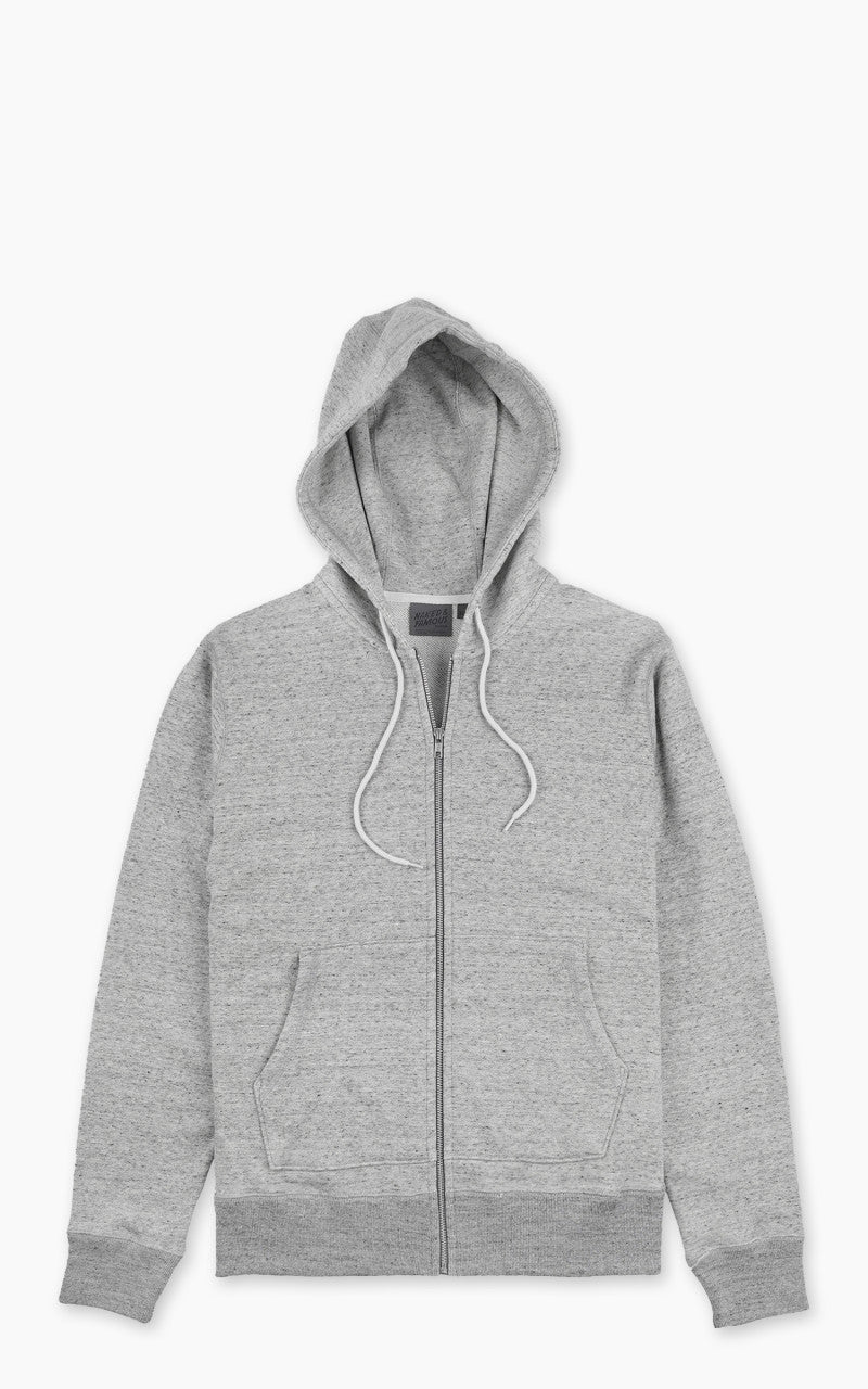 Naked & Famous Denim Zip Hoodie Heavyweight Terry Grey