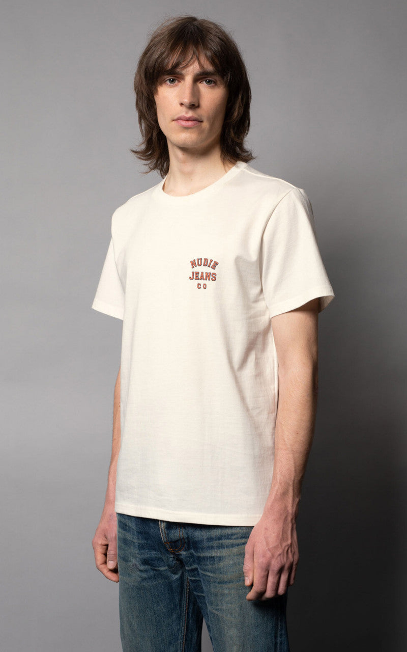 Nudie Jeans Roy Logo Tee Offwhite