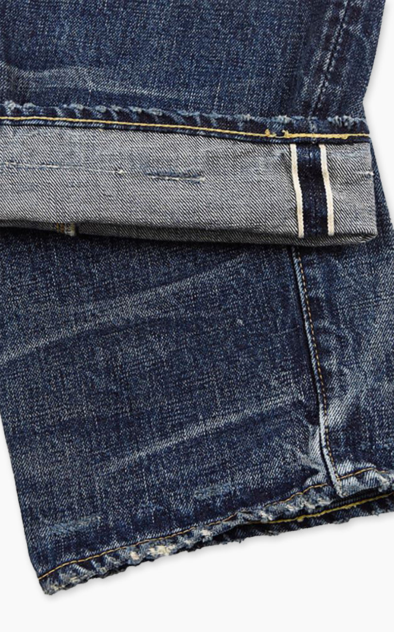 Fullcount 1345-0105 Wide Denim Fear Of The Dark Washed Indigo Blue