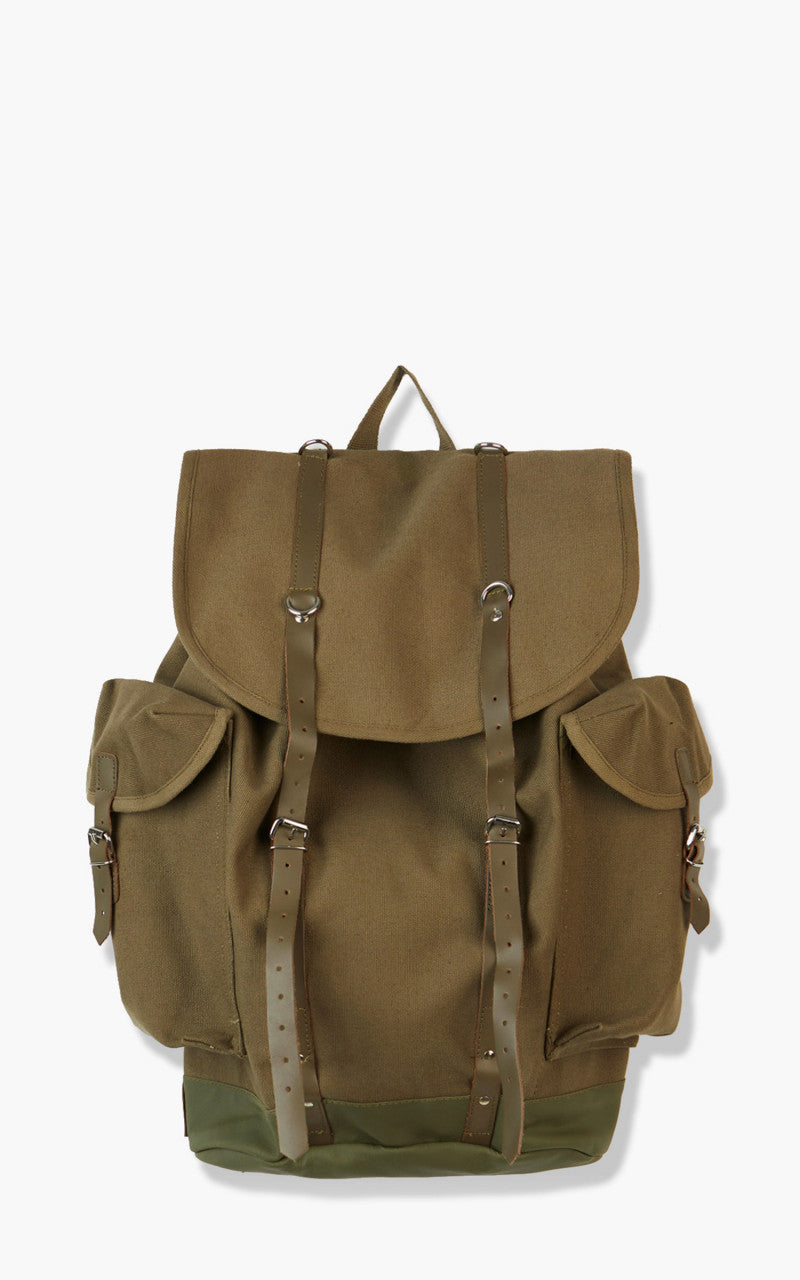 Military Surplus Military Mountain Backpack Canvas/Leather Olive