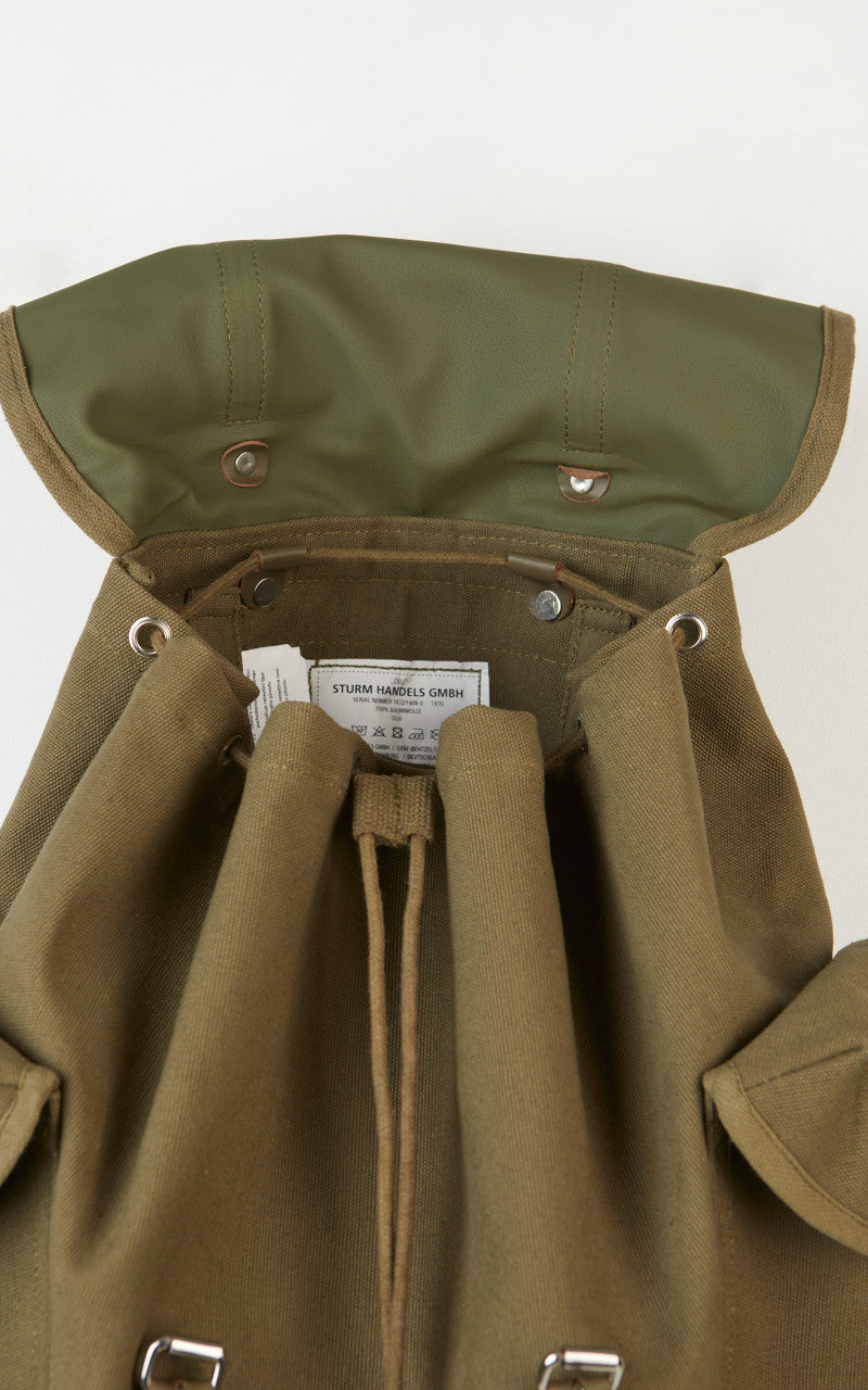 Military Surplus Military Mountain Backpack Canvas/Leather Olive
