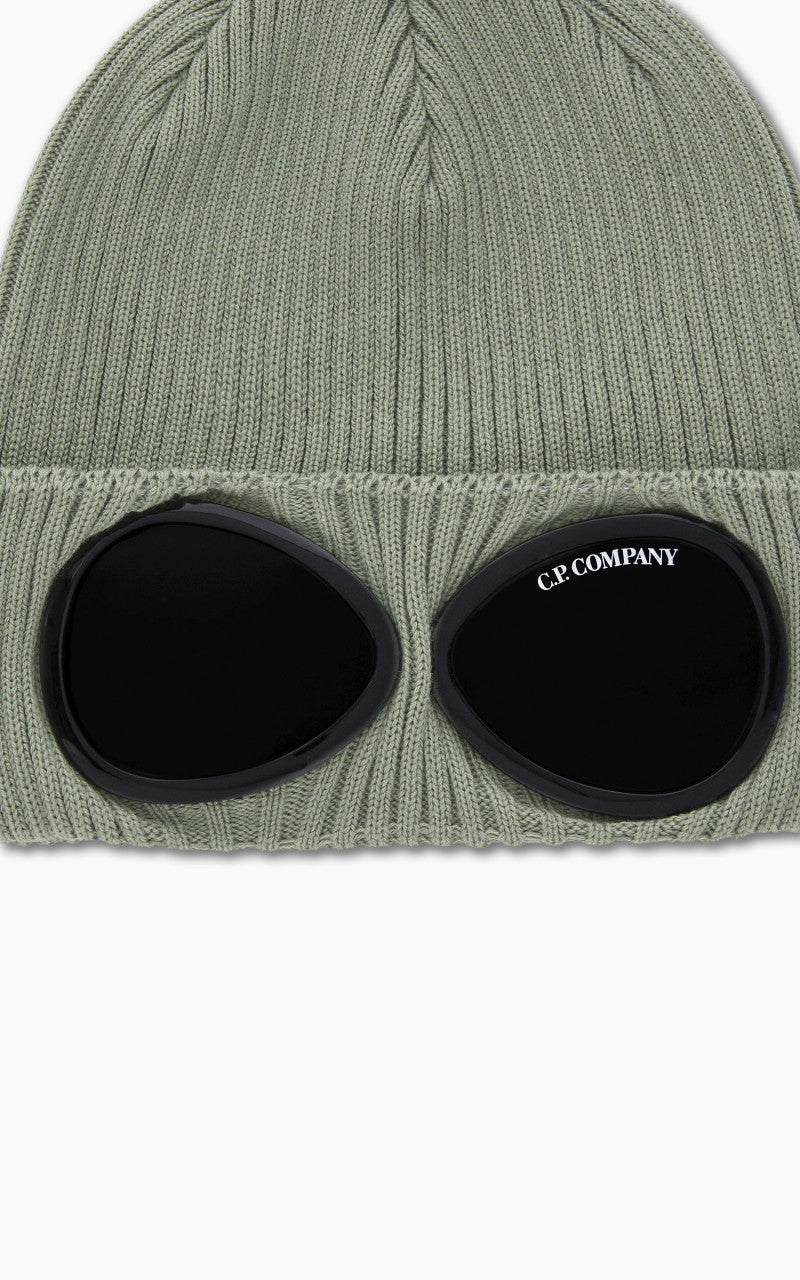 C.P. Company Cotton Goggle Beanie Bronze Green