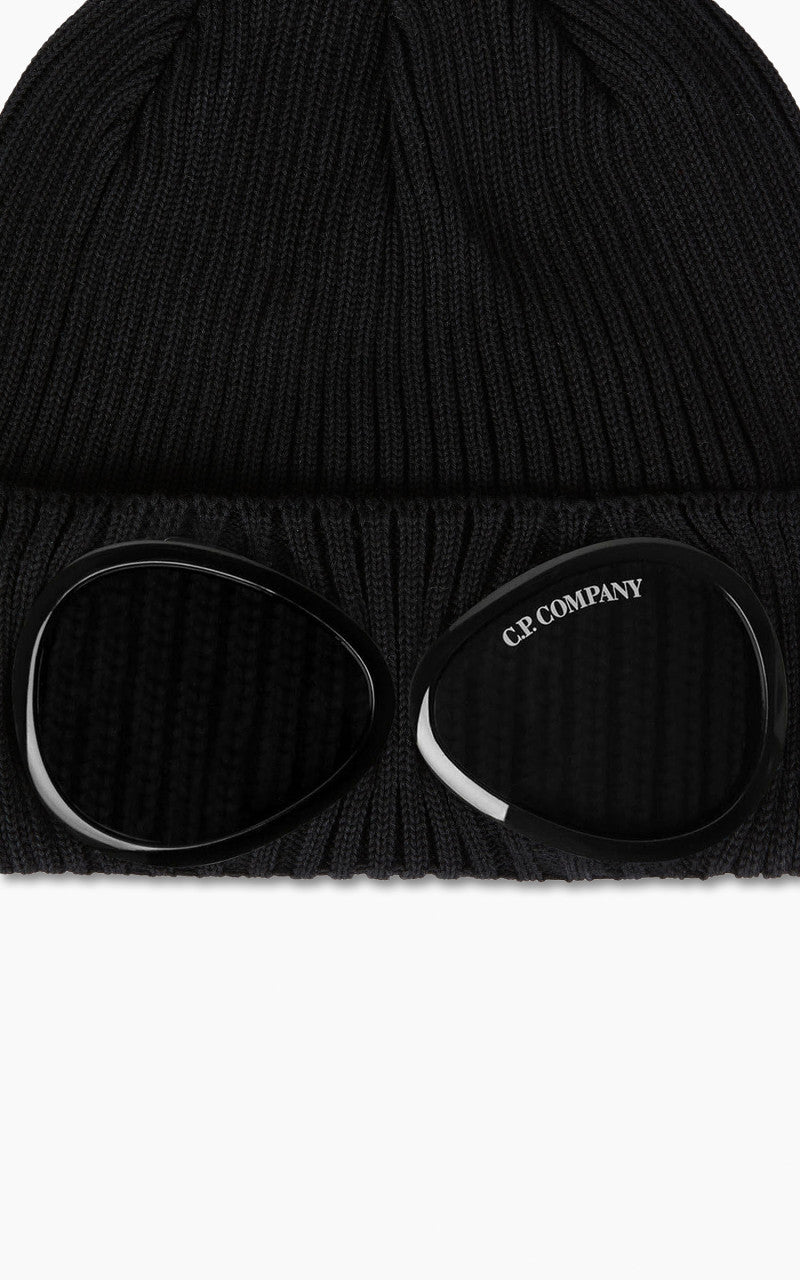 C.P. Company Cotton Goggle Beanie Black