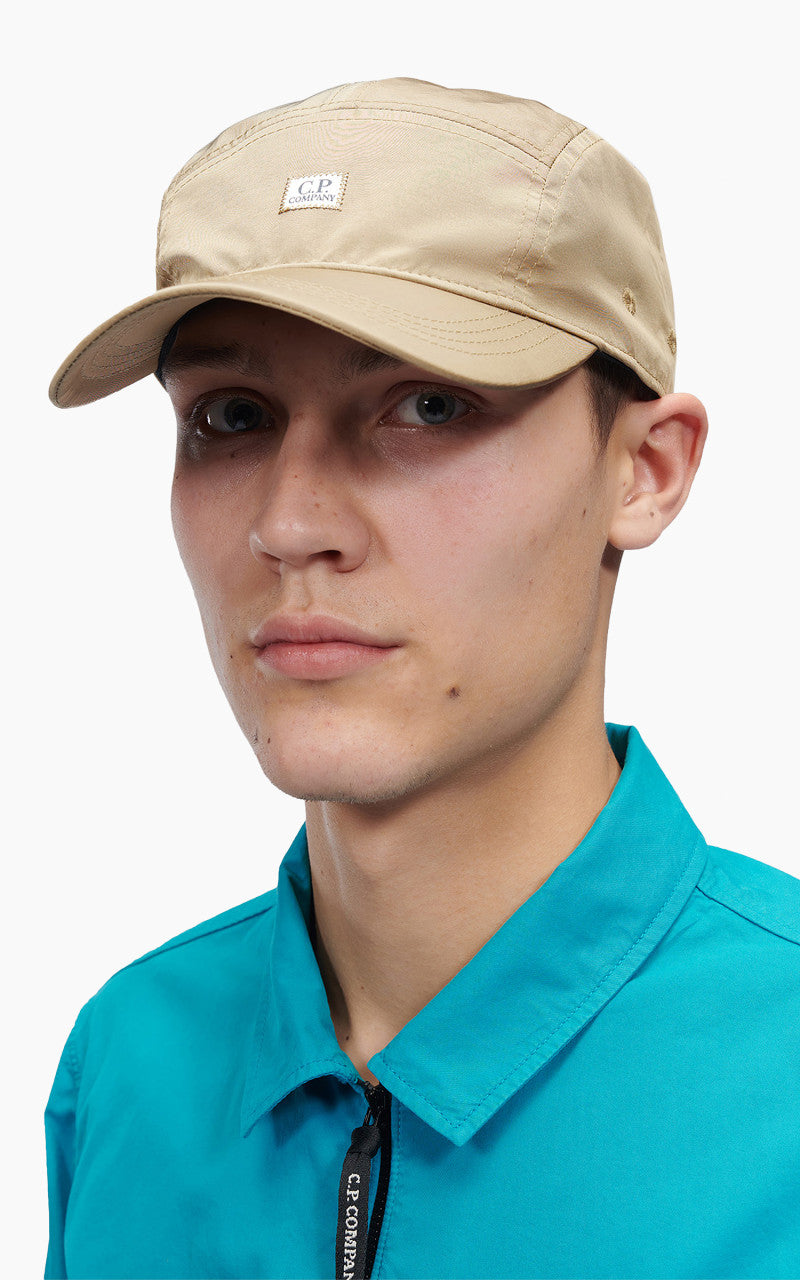 C.P. Company Chrome-R Panelled Logo Cap Lead Grey